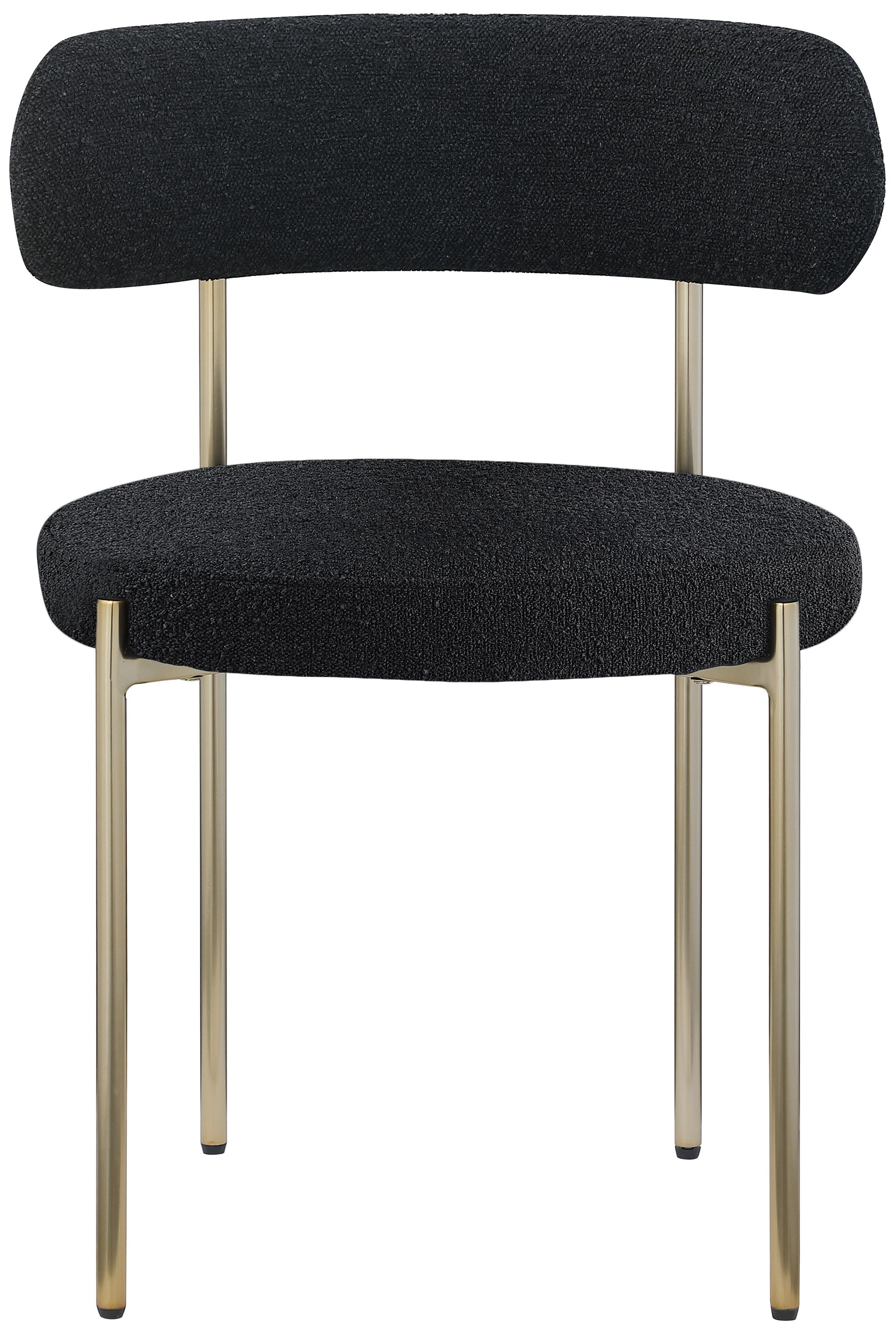 Beacon Boucle Fabric Dining Chair with Brushed Brass Metal Frame