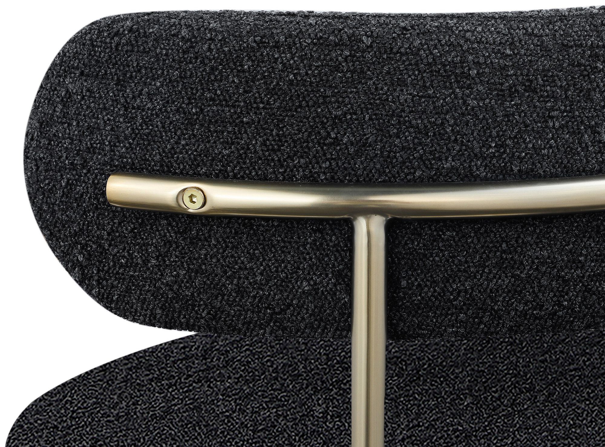 Beacon Boucle Fabric Dining Chair with Brushed Brass Metal Frame