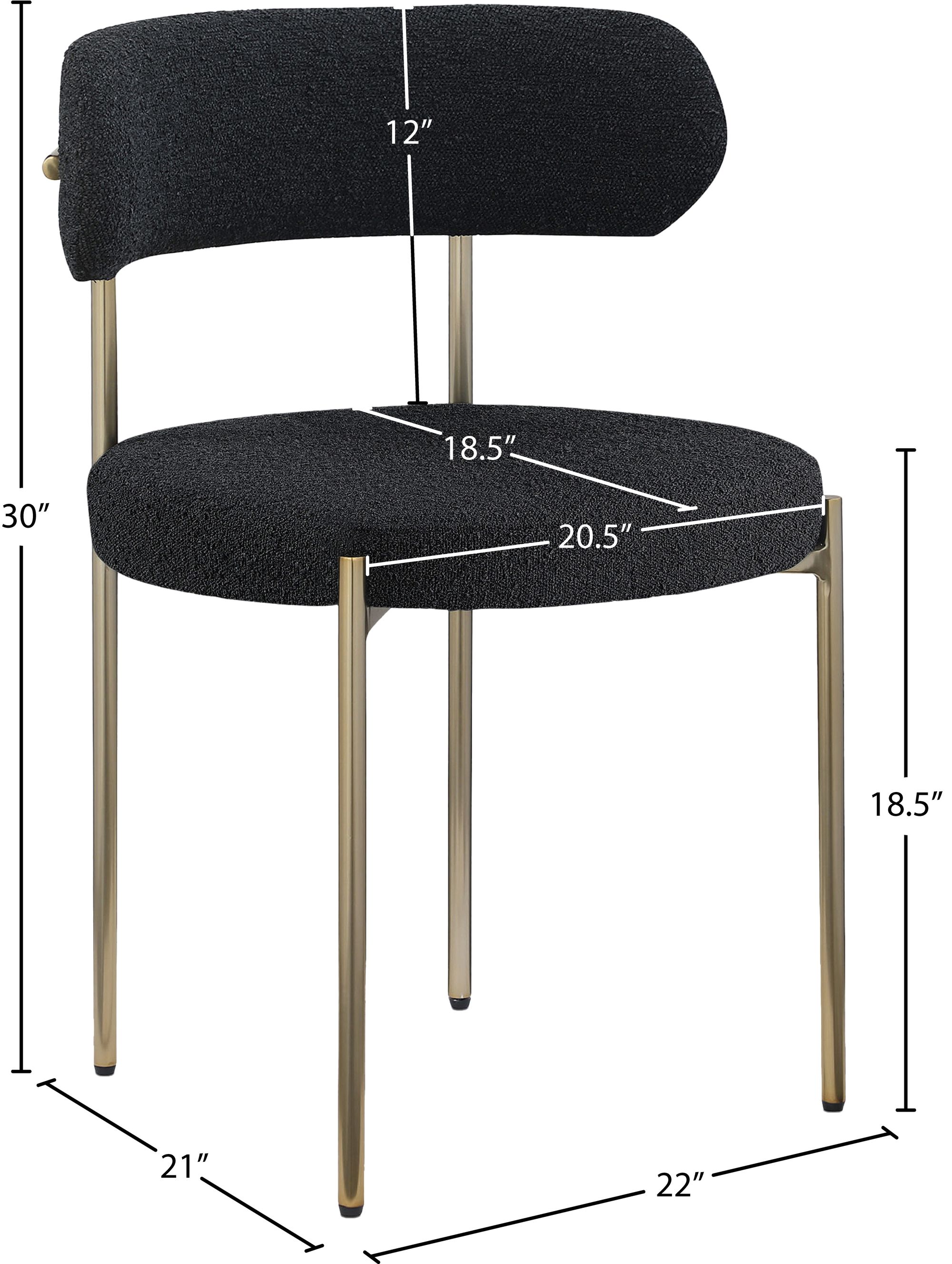 Beacon Boucle Fabric Dining Chair with Brushed Brass Metal Frame