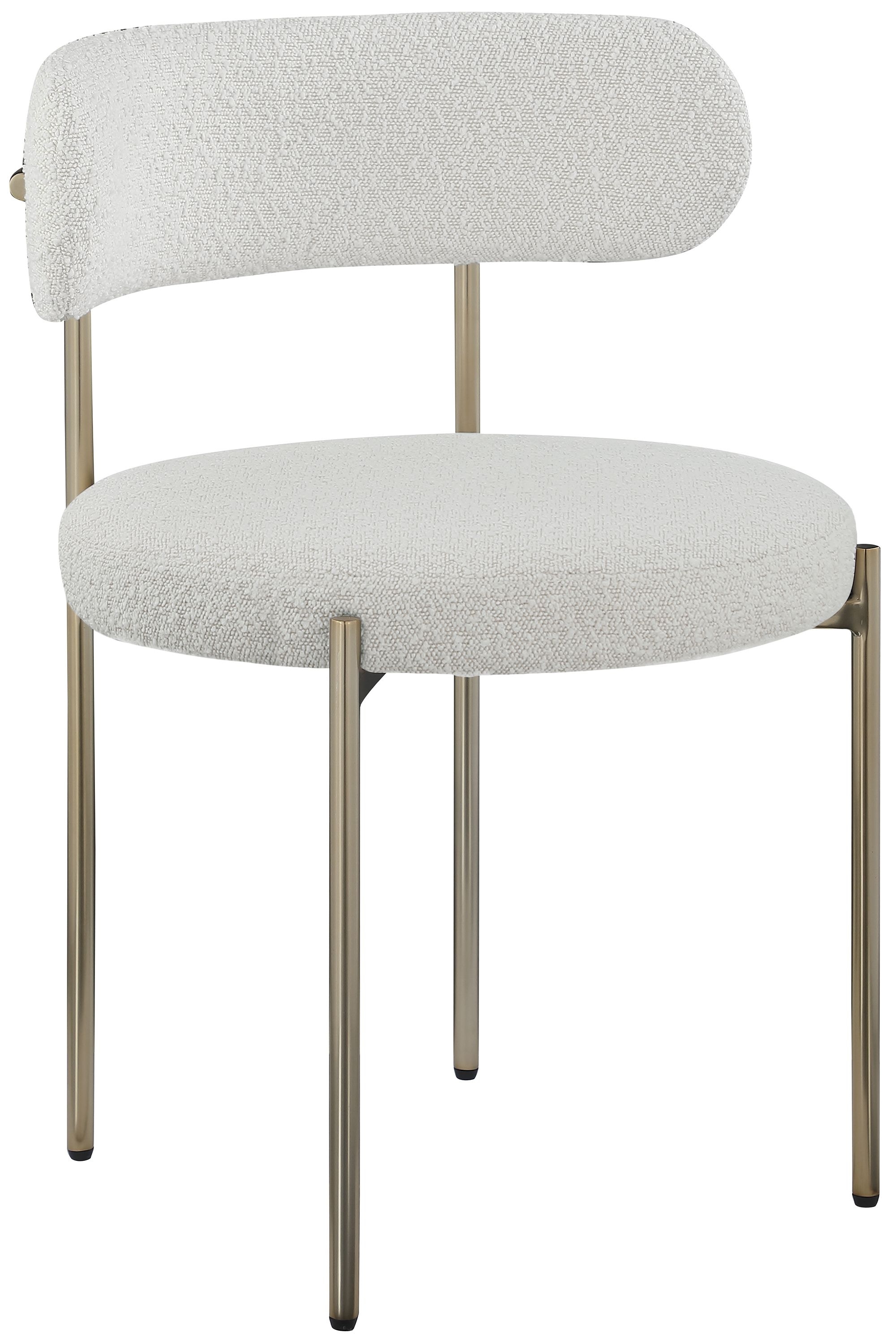 Beacon Boucle Fabric Dining Chair with Metal Frame