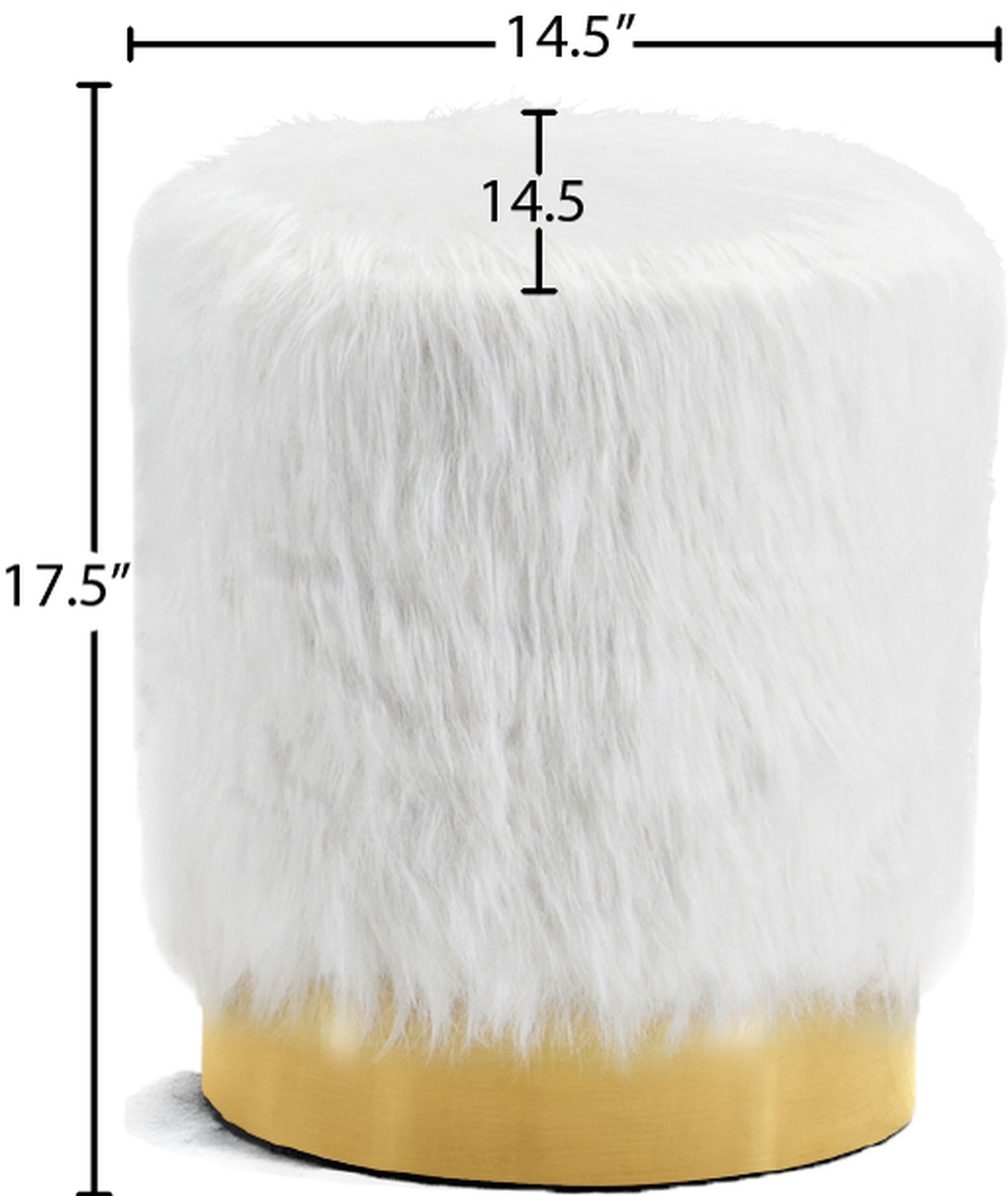 Joy Faux Fur Ottoman/Stool