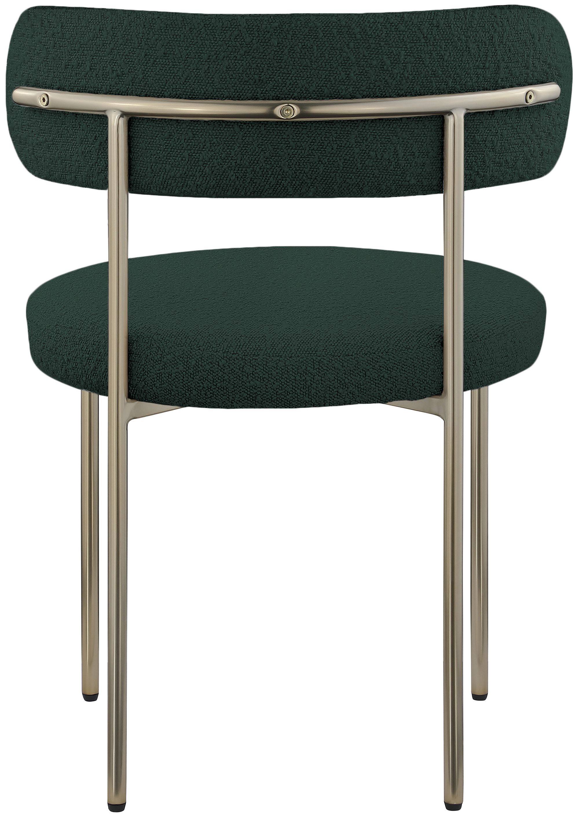 Beacon Boucle Fabric Dining Chair with Brushed Brass Metal Frame