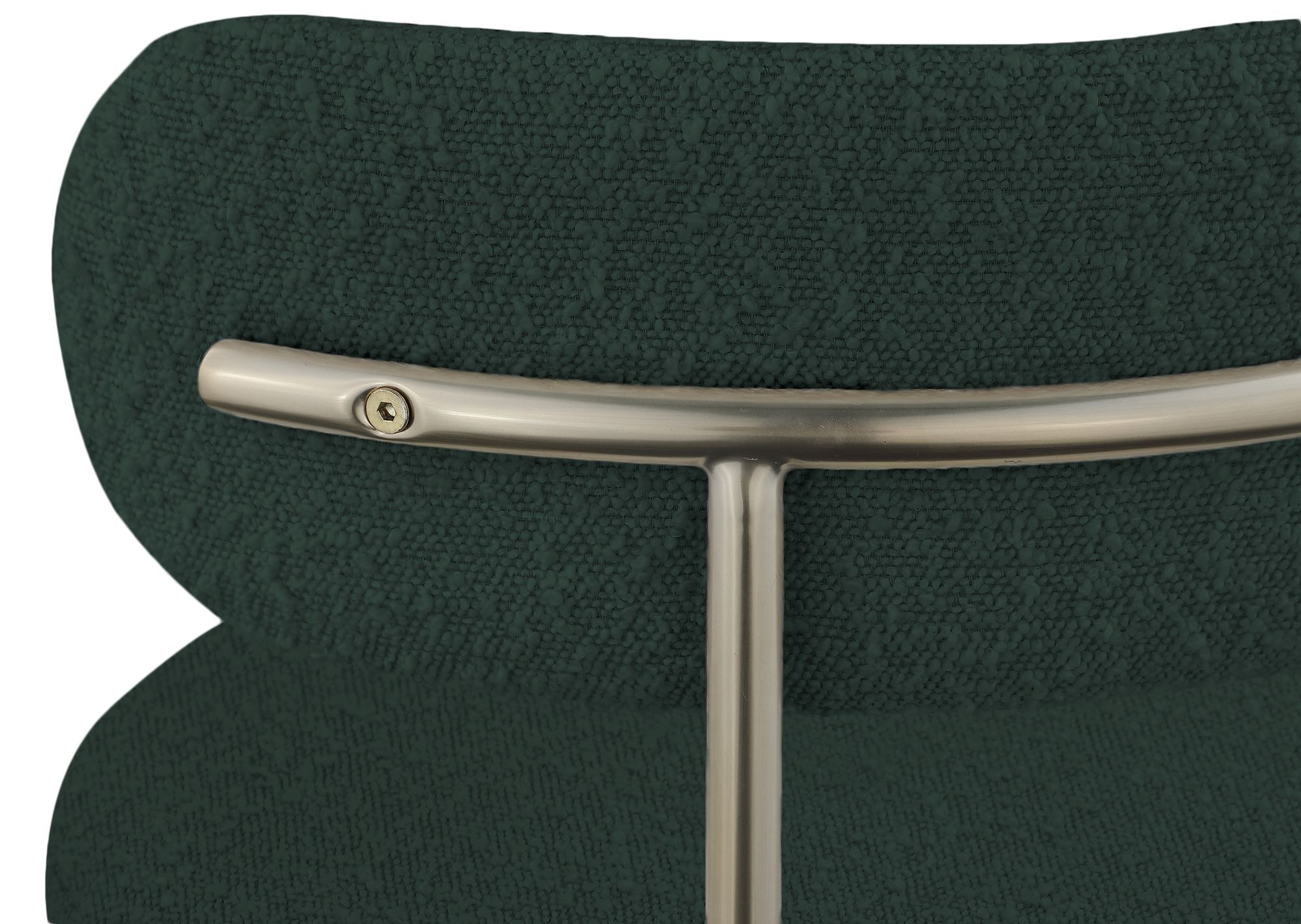 Beacon Boucle Fabric Dining Chair with Brushed Brass Metal Frame