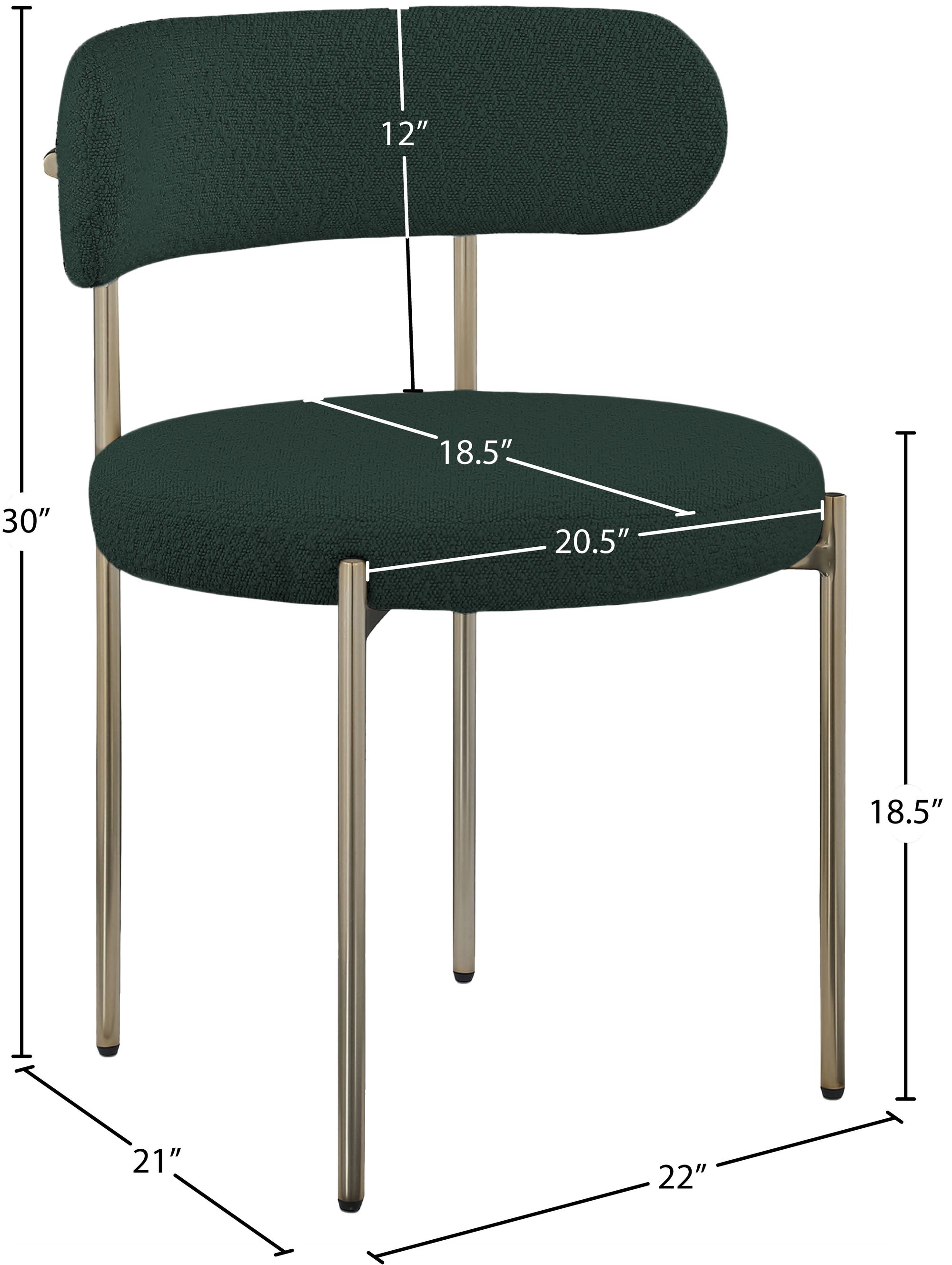 Beacon Boucle Fabric Dining Chair with Brushed Brass Metal Frame