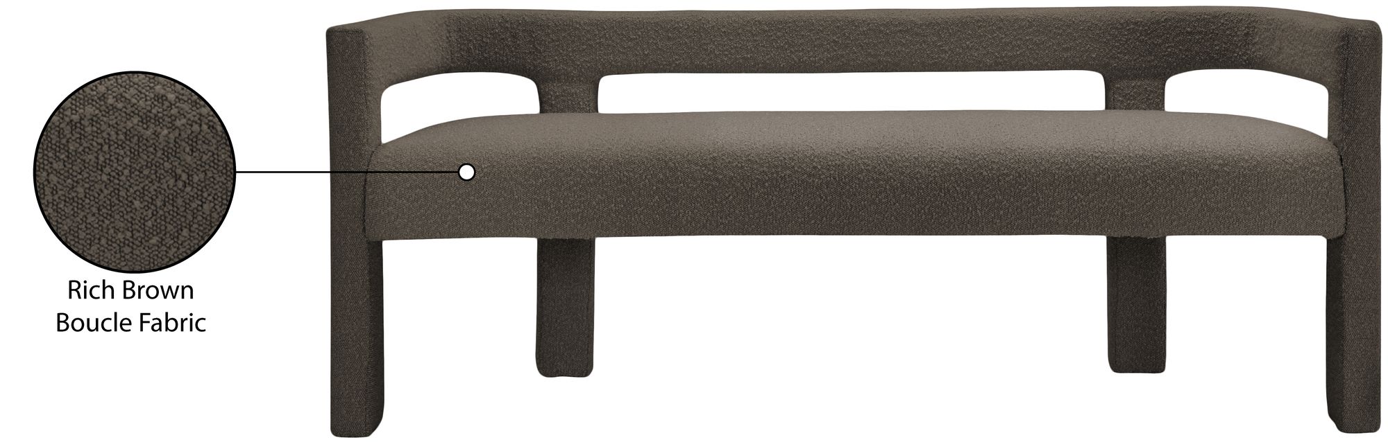 Athena Boucle Fabric Bench