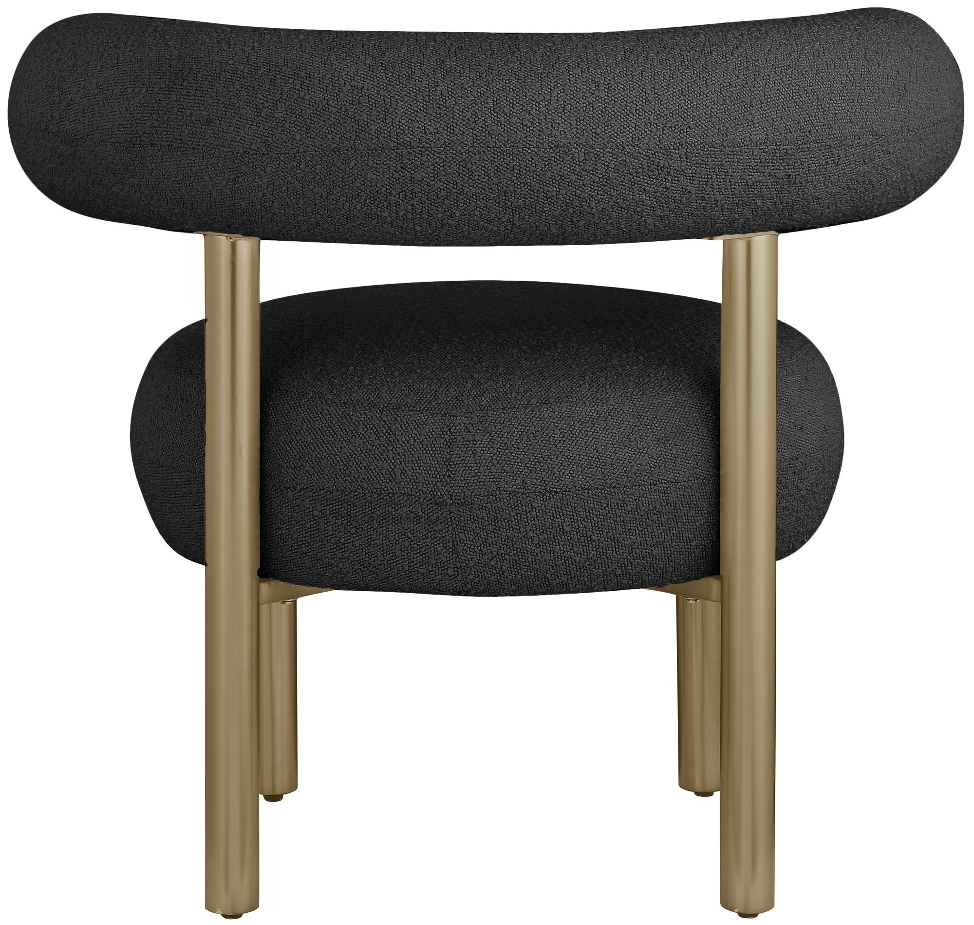 Bordeaux Boucle Fabric Accent Chair with Brushed Brass Base