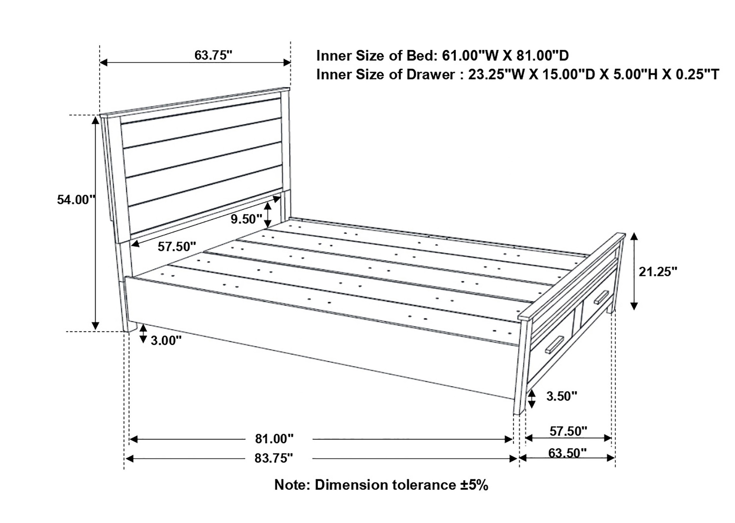 Woodmont Wood Storage Panel Bed