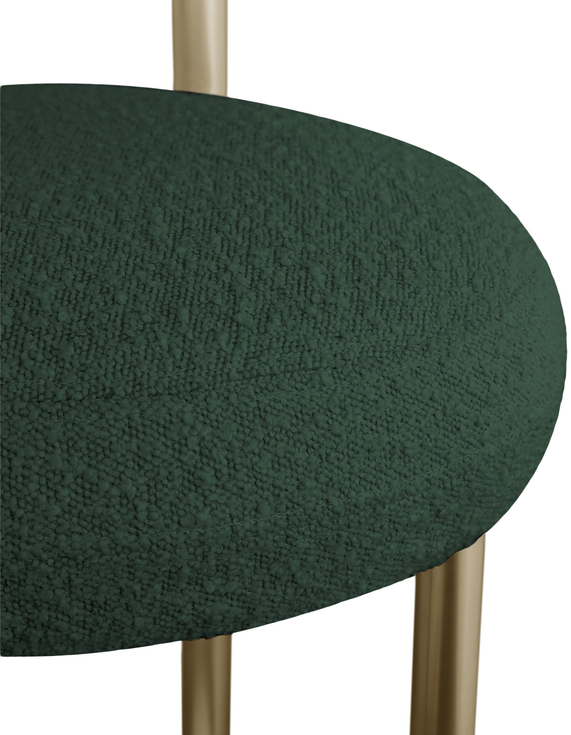 Bordeaux Boucle Fabric Stool with Brushed Brass Base