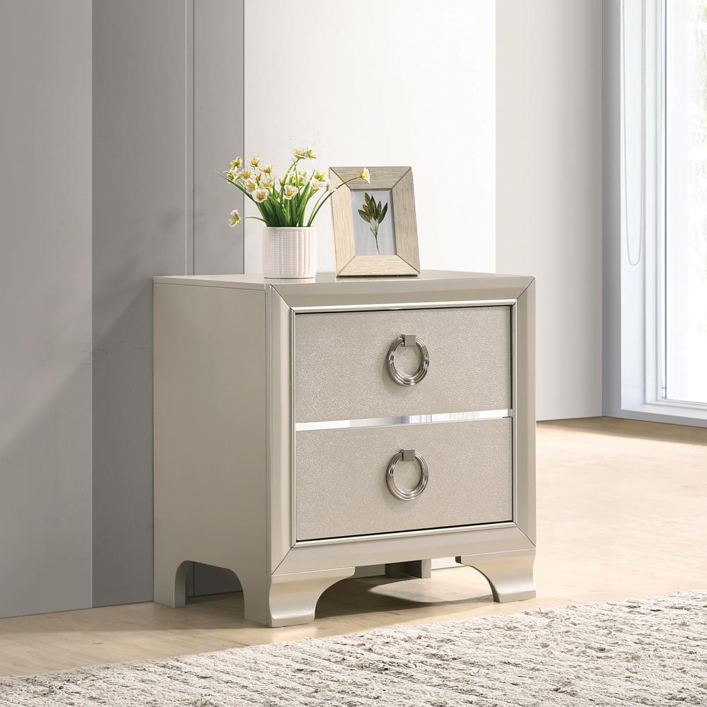 Salford Wood Nightstand w/2 Drawers