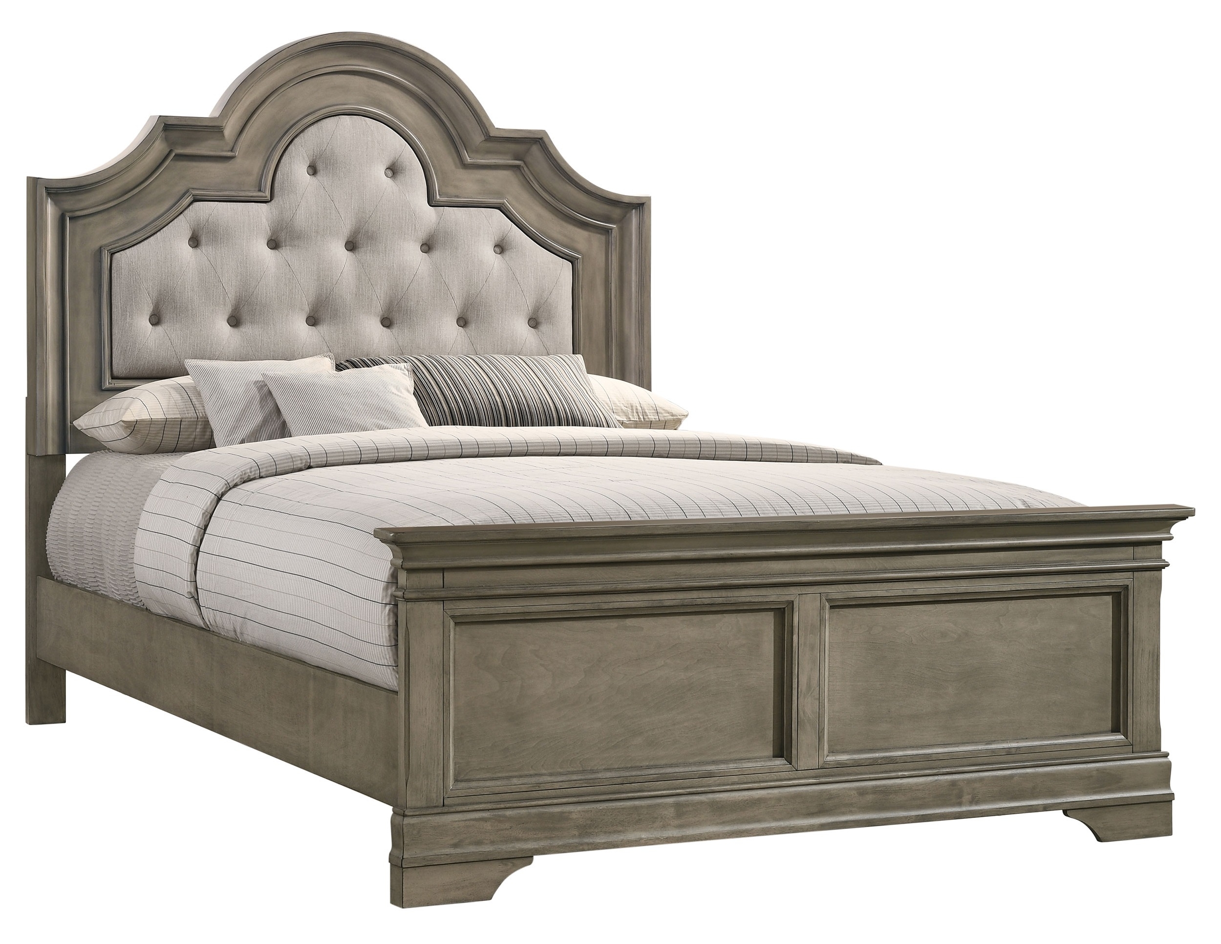 Manchester Fabric/Wood Panel Bed, Eastern King Size