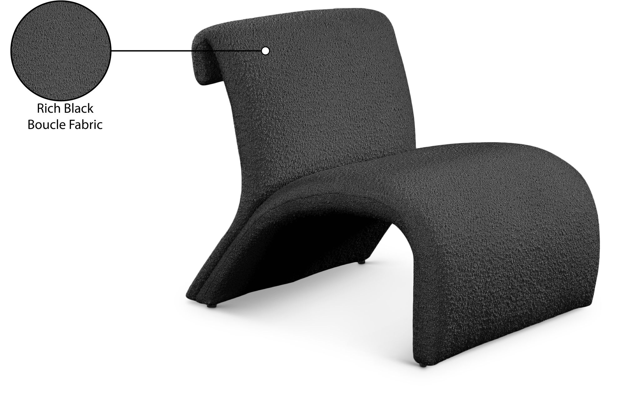 Mulberry Boucle Fabric Accent Chair