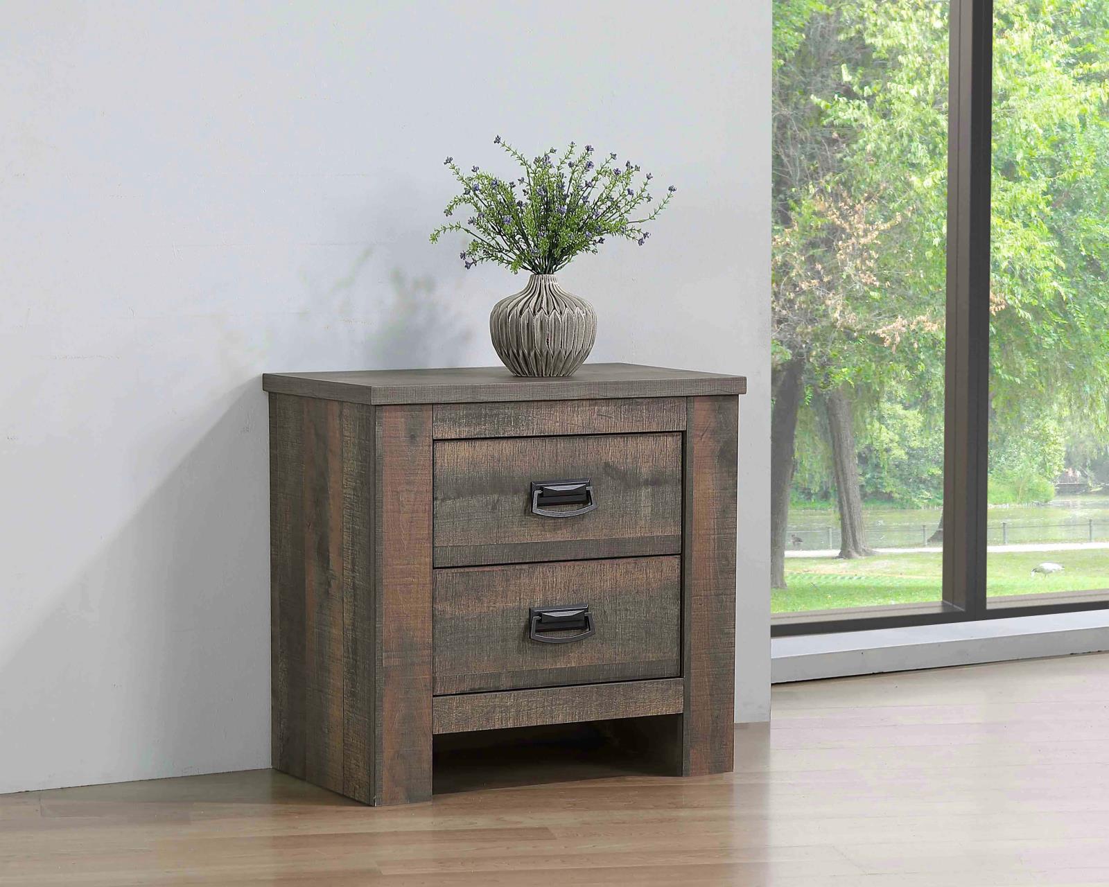 Frederick 3D Paper Veneer Nightstand w/2 Drawers