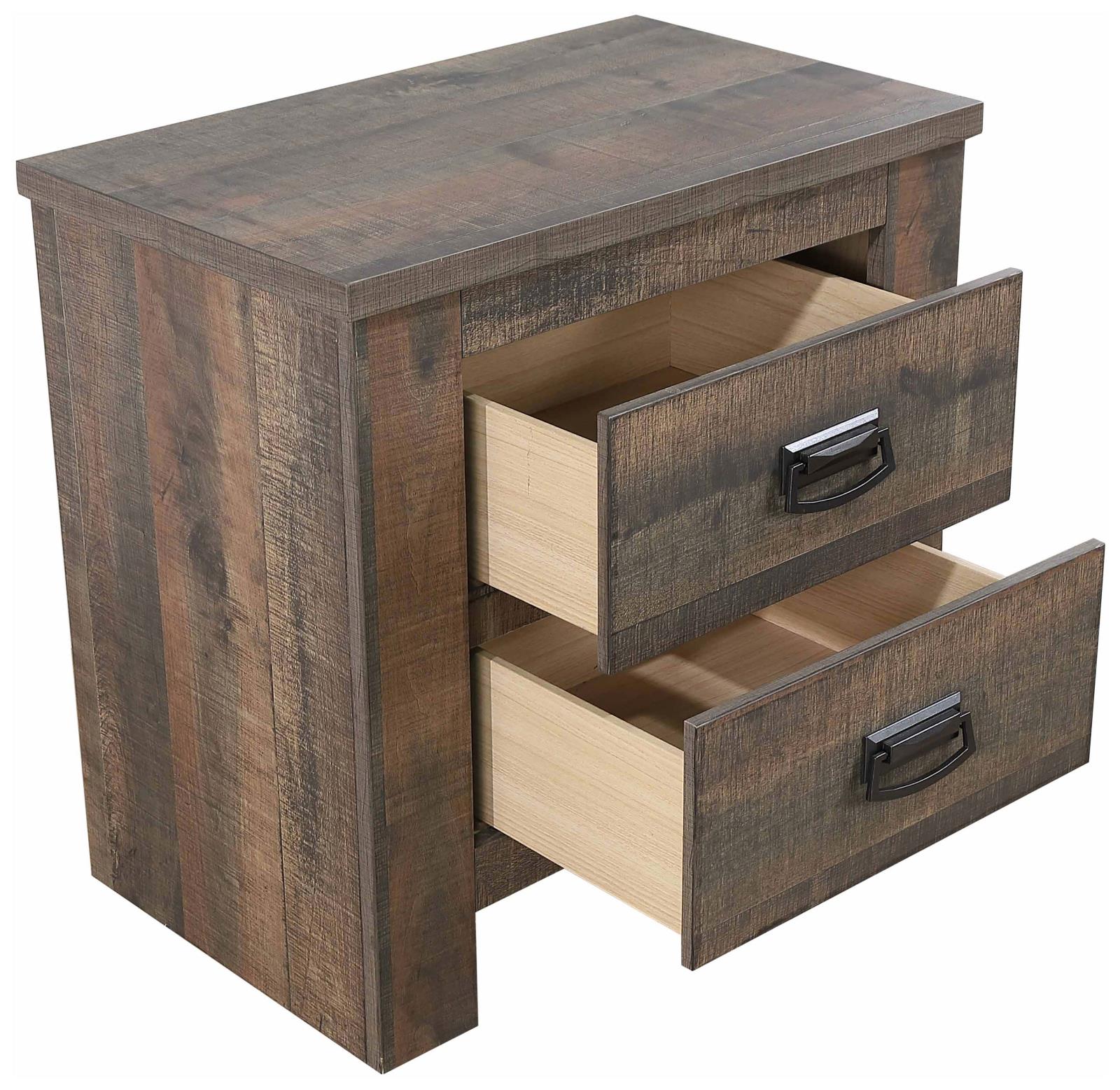 Frederick 3D Paper Veneer Nightstand w/2 Drawers