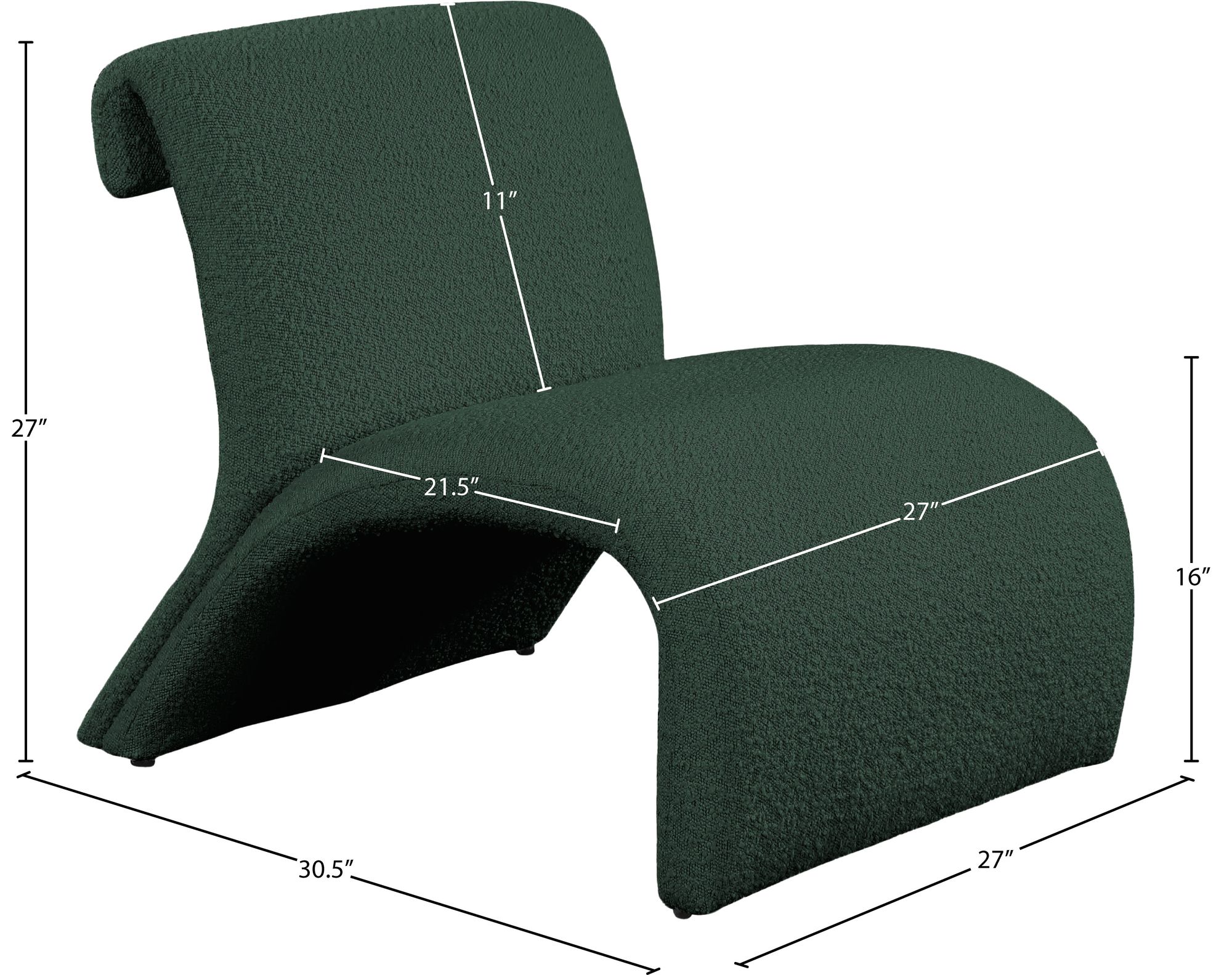 Mulberry Boucle Fabric Accent Chair