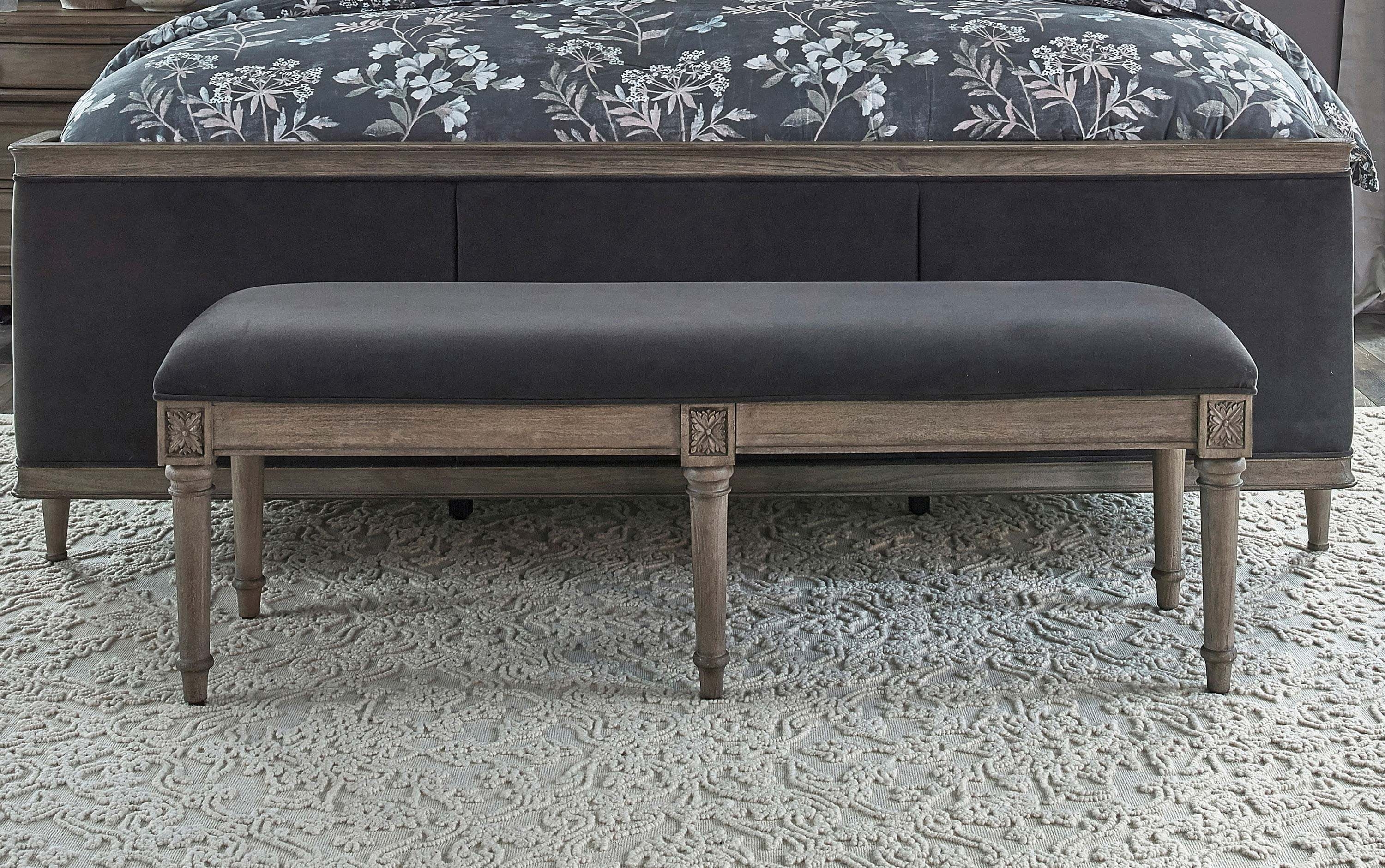 Alderwood Velvet Bench
