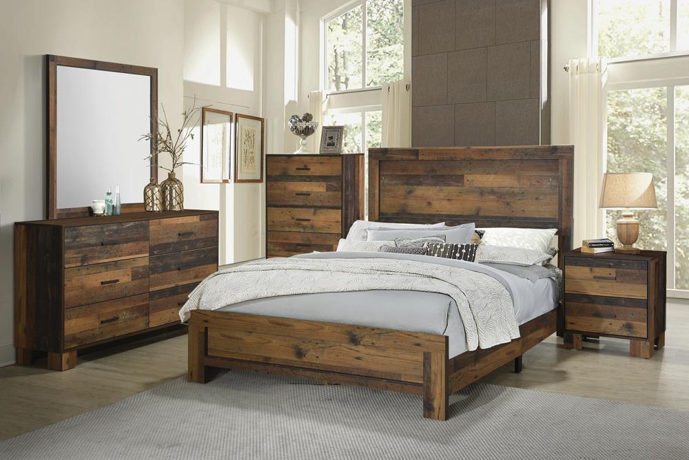 Sidney 3D Paper Veneer Panel Bed, Eastern King Size
