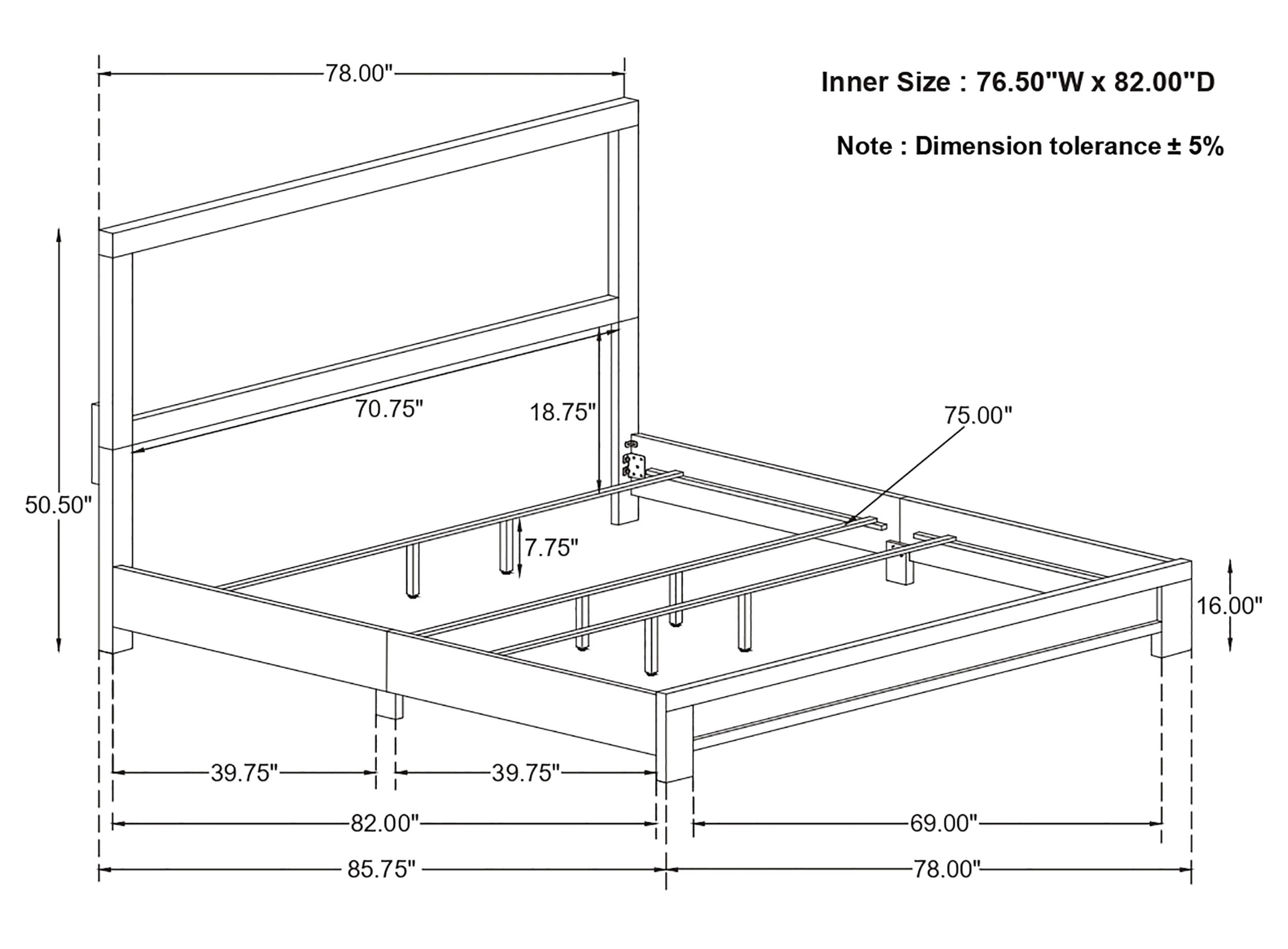Sidney 3D Paper Veneer Panel Bed