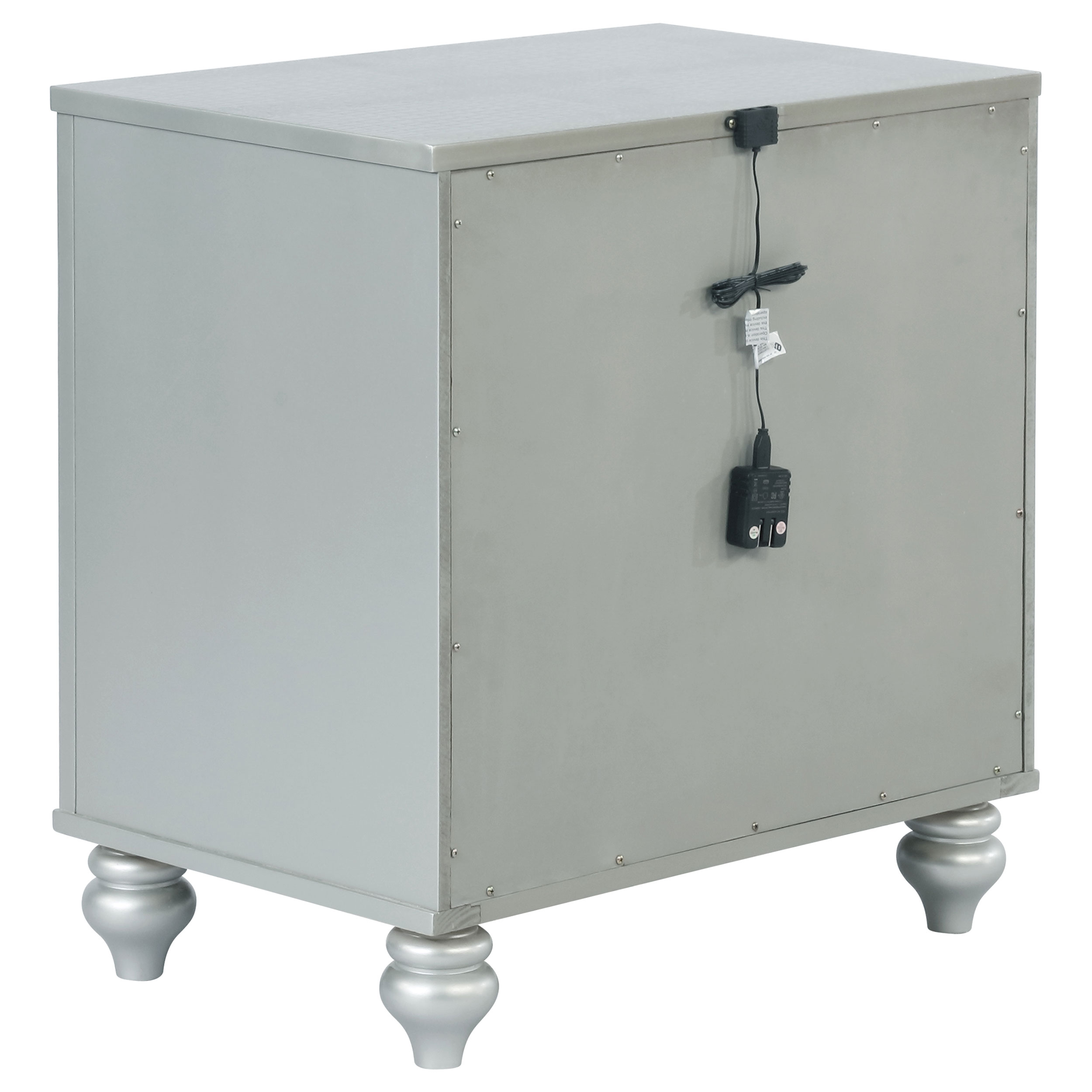 Gunnison Silver Metallic 2-Drawer Nightstand