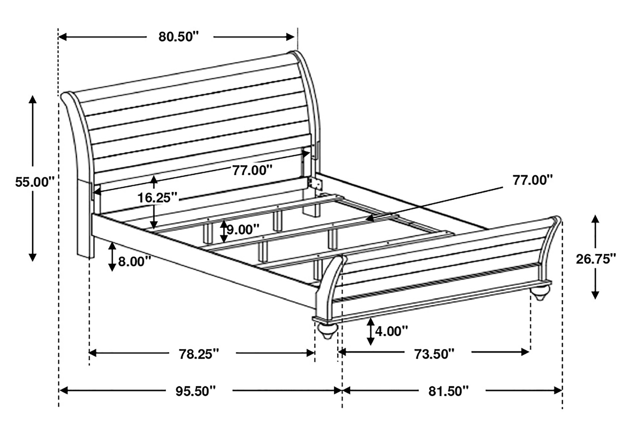 Stillwood MDF Sleigh Panel Bedroom Set