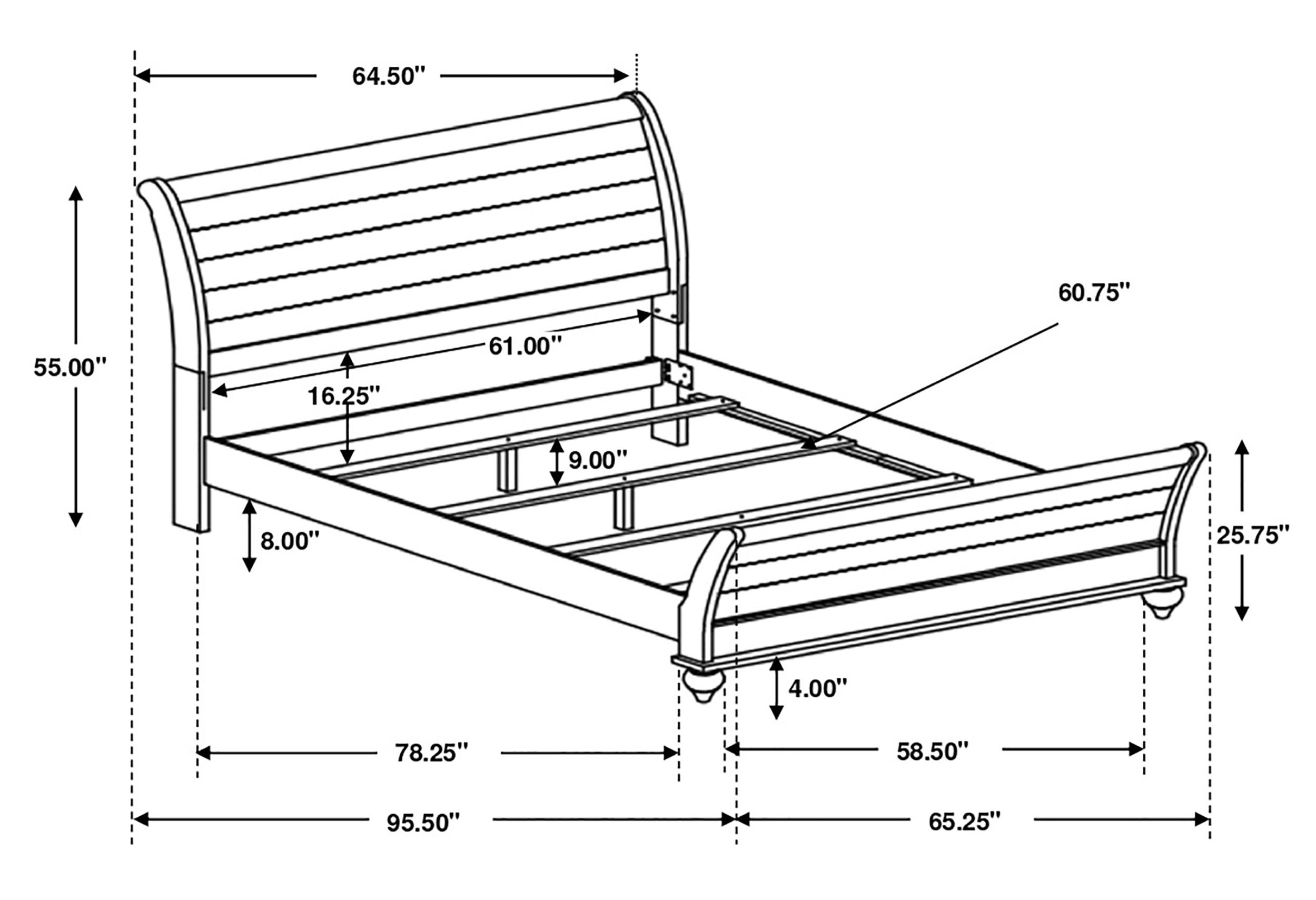 Stillwood MDF Sleigh Panel Bed, Queen Size