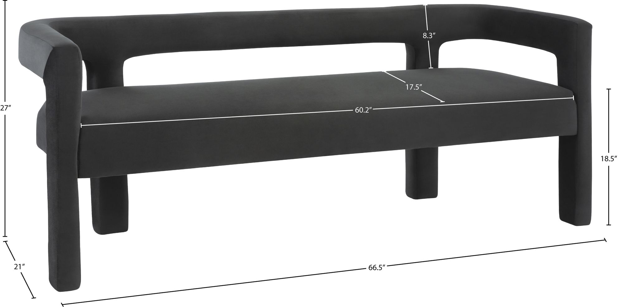 Athena Velvet Bench