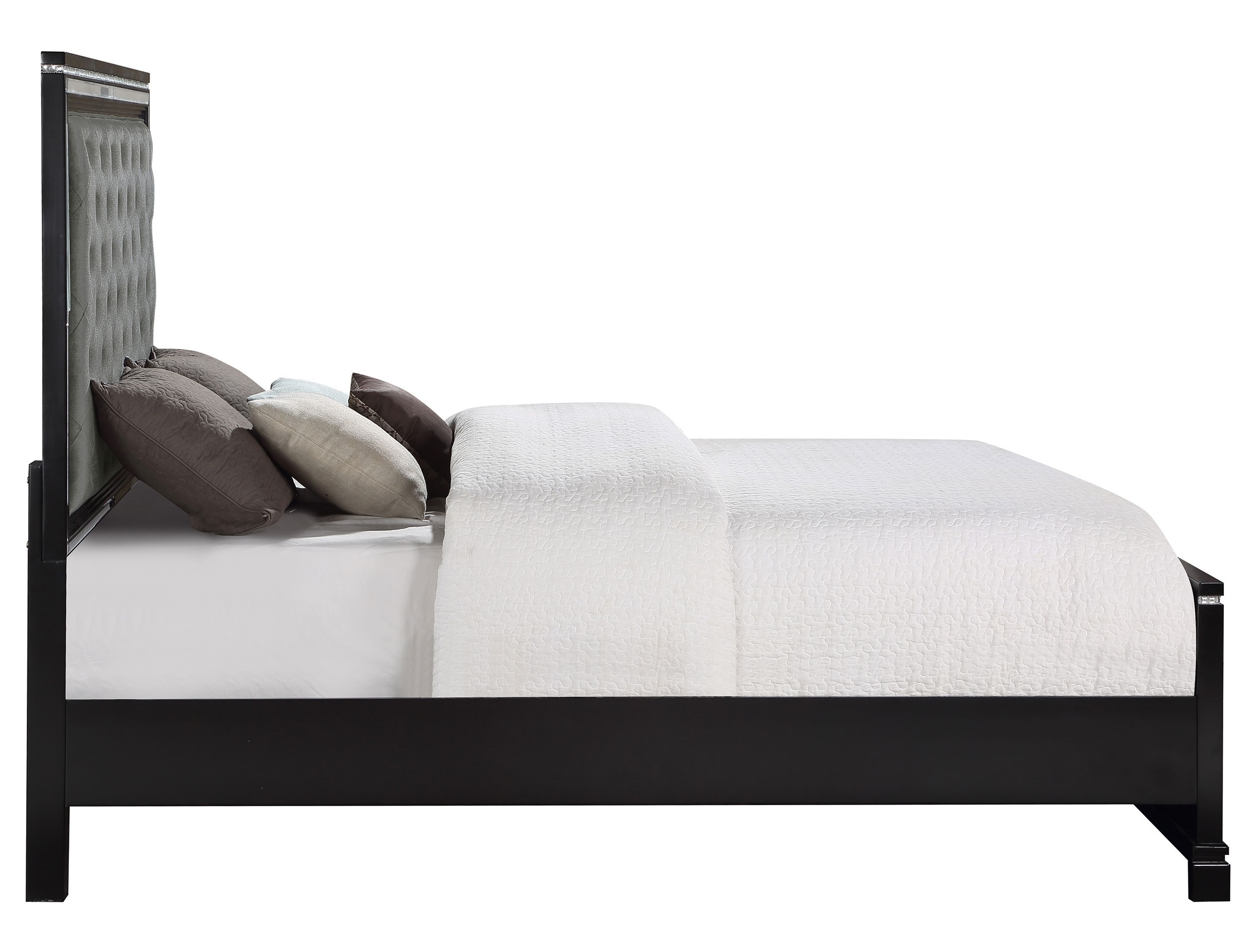 Cappola Velvet Tufted Panel Bed, Eastern King Size