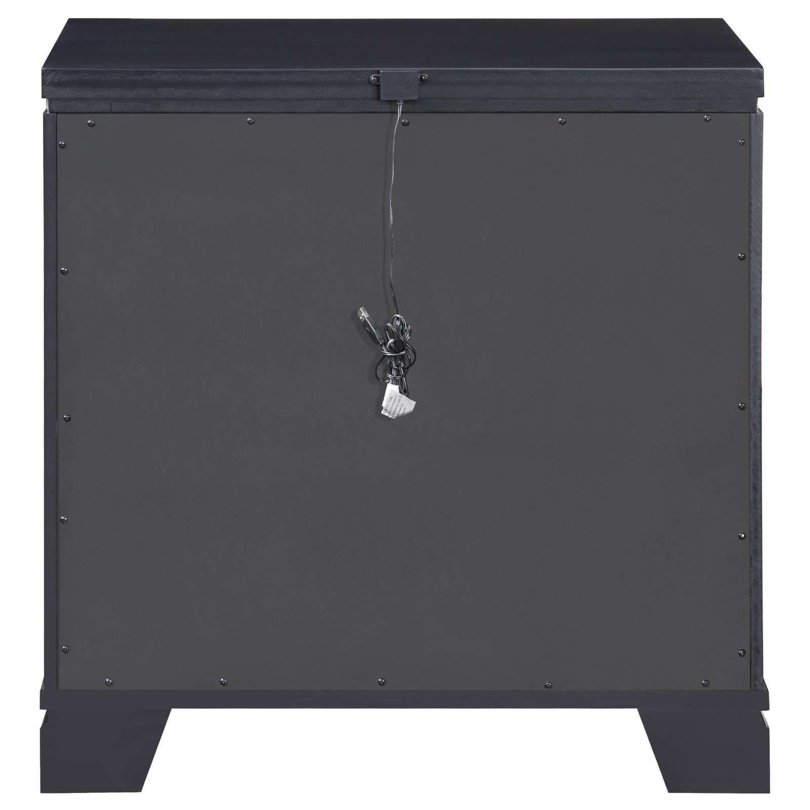Coppola Wood Nightstand w/2 Drawers & Dual USB