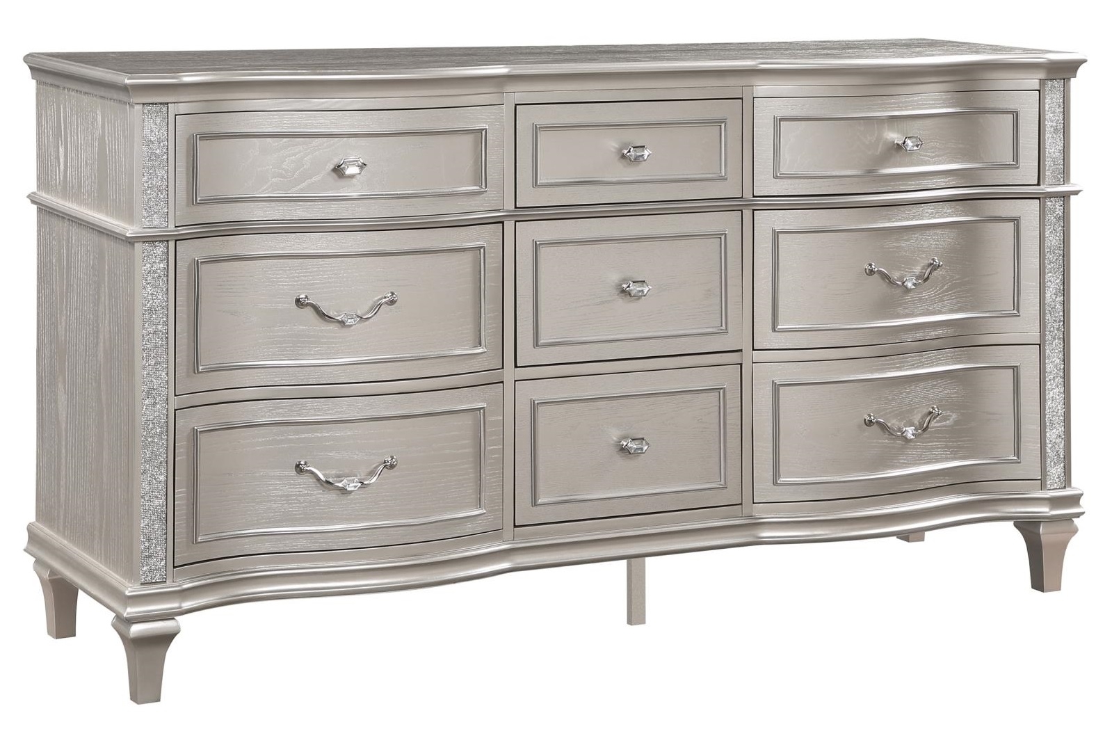 Evangeline Wood/Acrylic Dresser w/9 Drawers