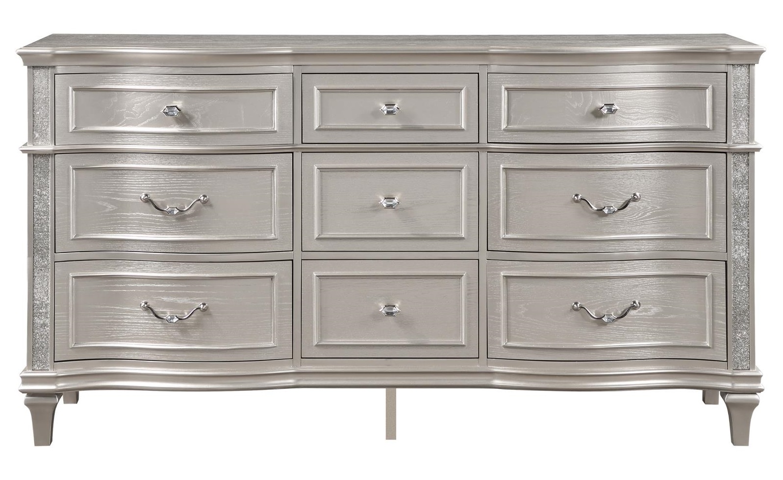 Evangeline 9-drawer Dresser Silver Oak