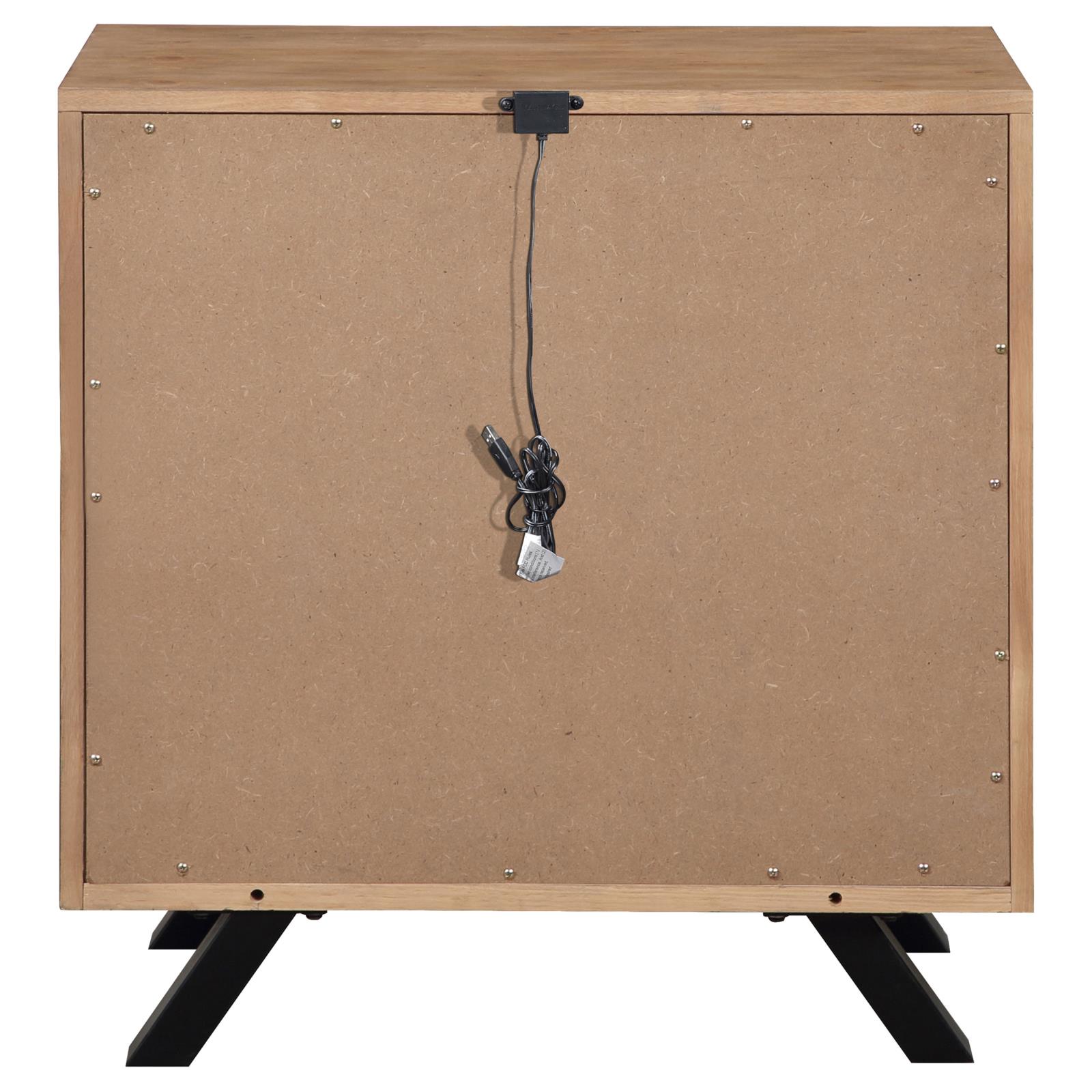 Taylor Wood Nightstand w/2 Drawers & Dual USB