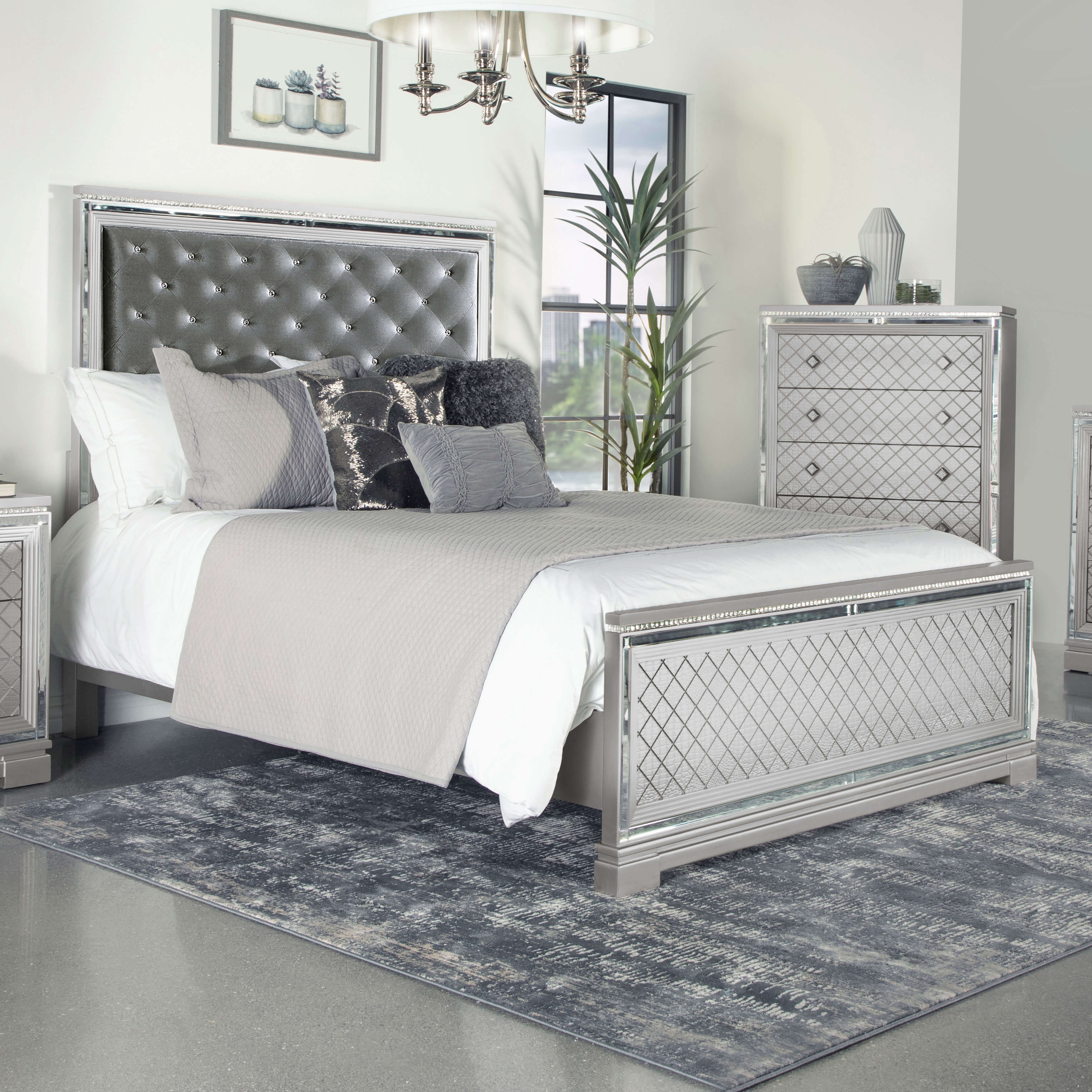 Eleanor Velvet Tufted Panel Bed