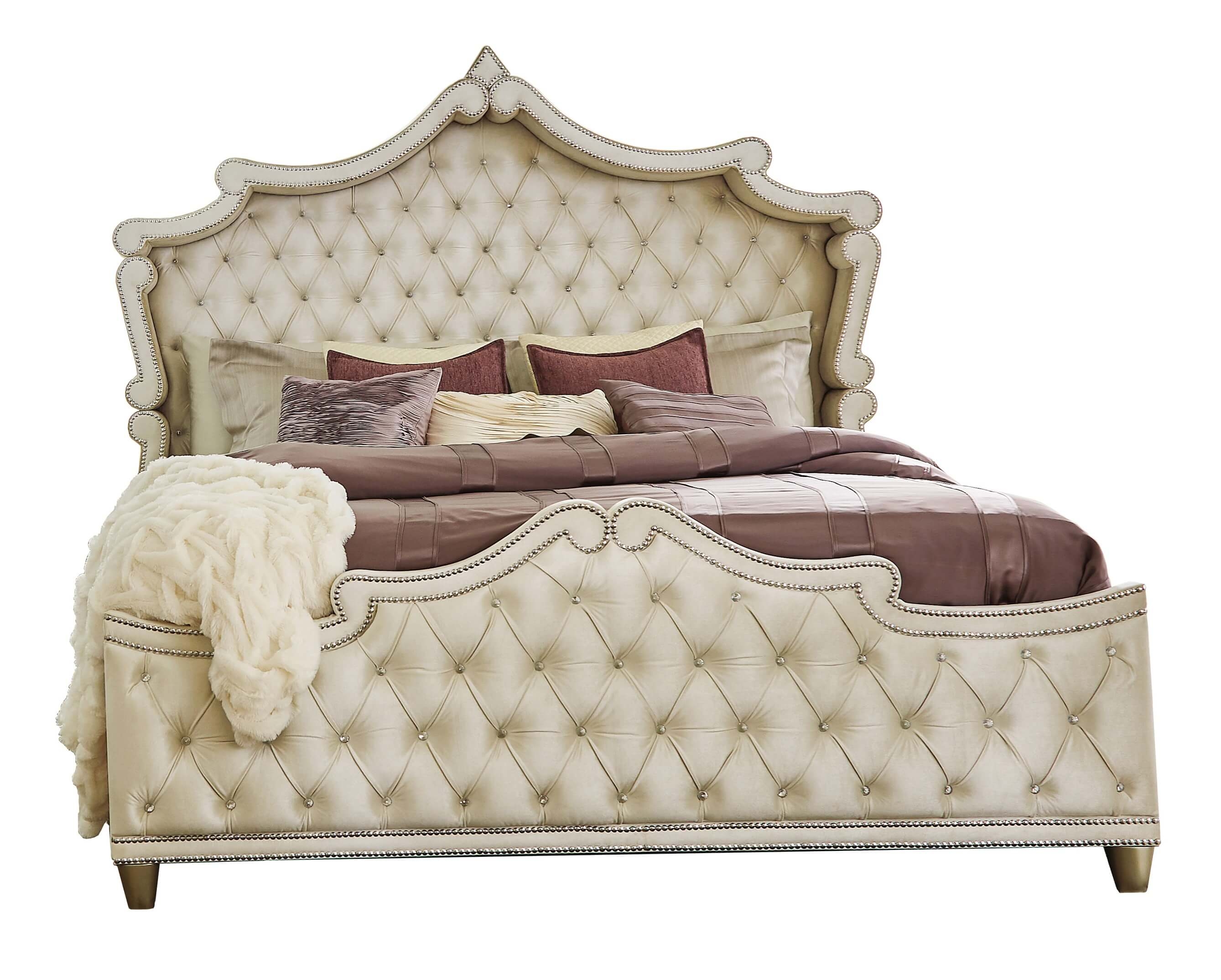 Antonella Velvet Tufted Bed, Queen Size