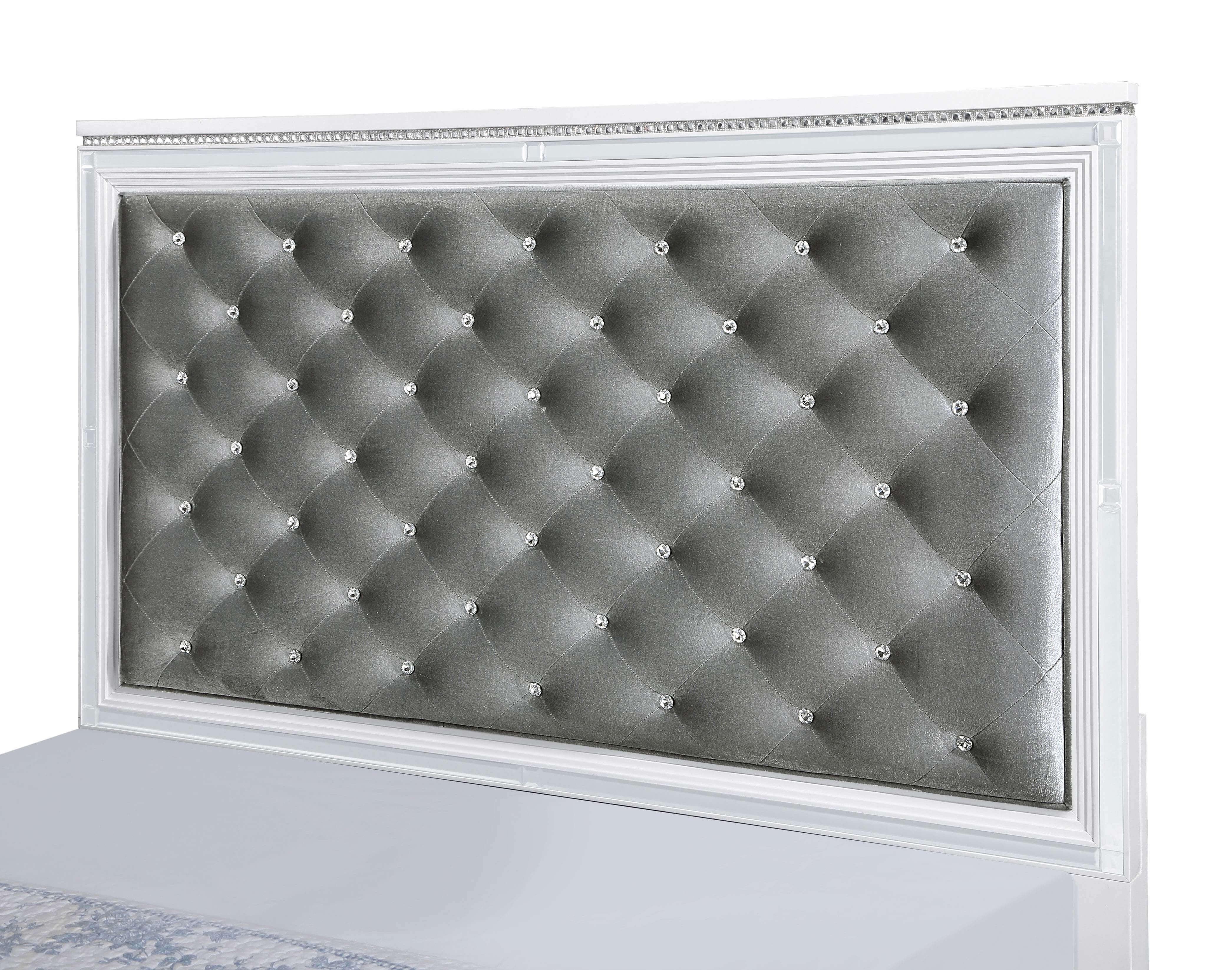 Eleanor Velvet Tufted Panel Bed, Eastern King Size