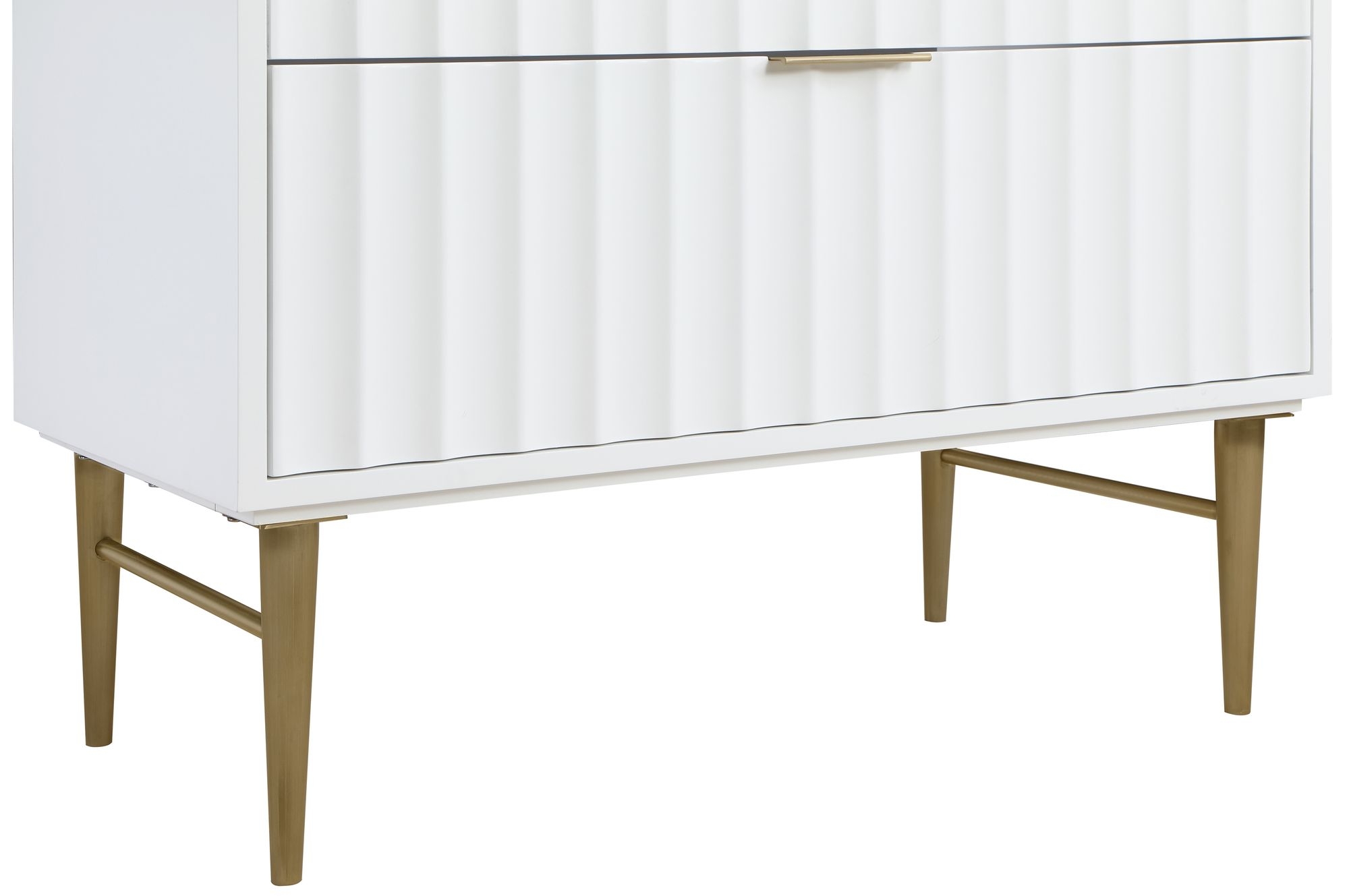 Modernist 36" Quartz  & Wood Veneer Single Bathroom Vanity with Brushed Metal Legs & Ceramic Sink