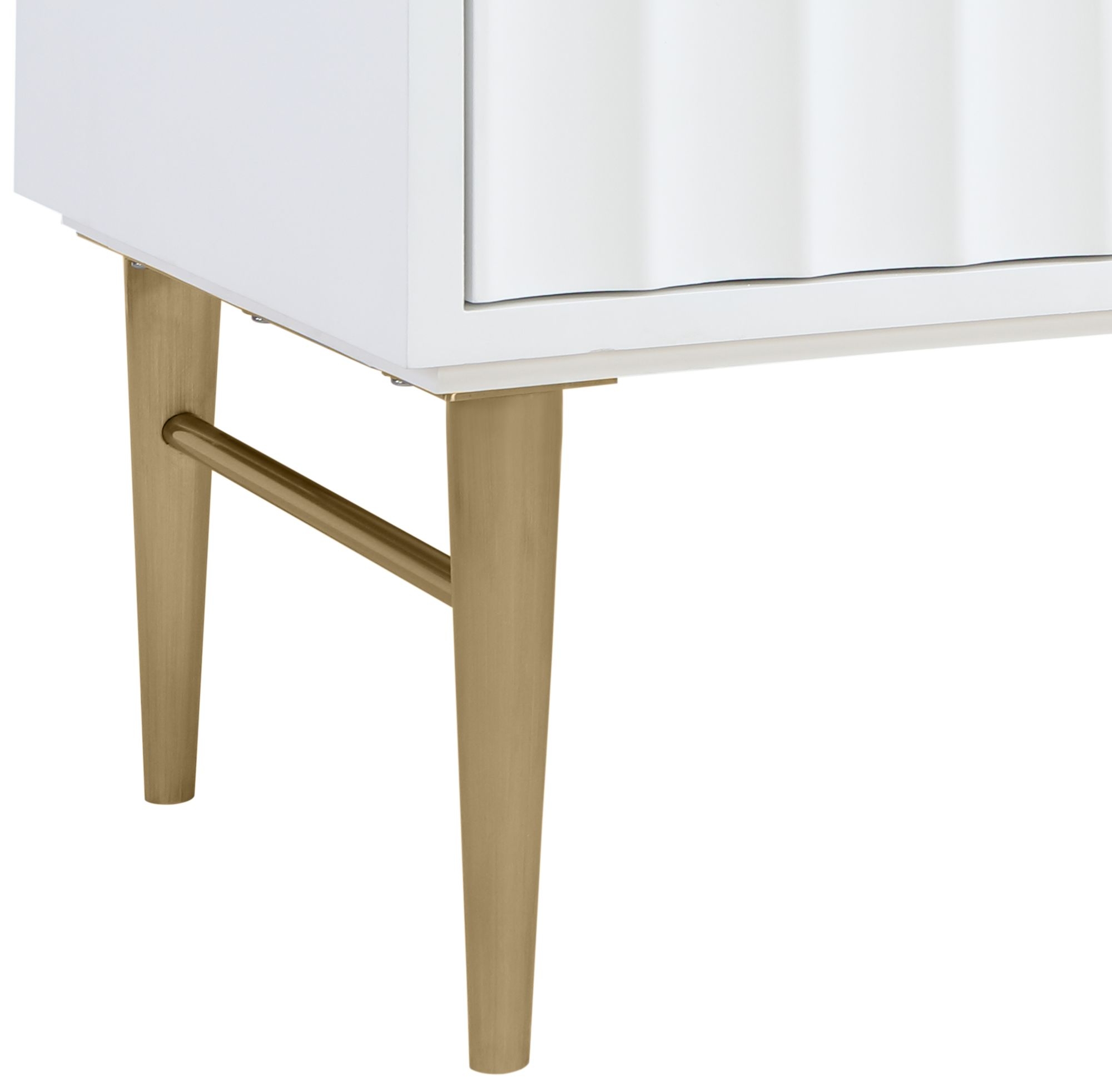 Modernist 48" Quartz  & Wood Veneer Single Bathroom Vanity with Brushed Legs & Ceramic Sink