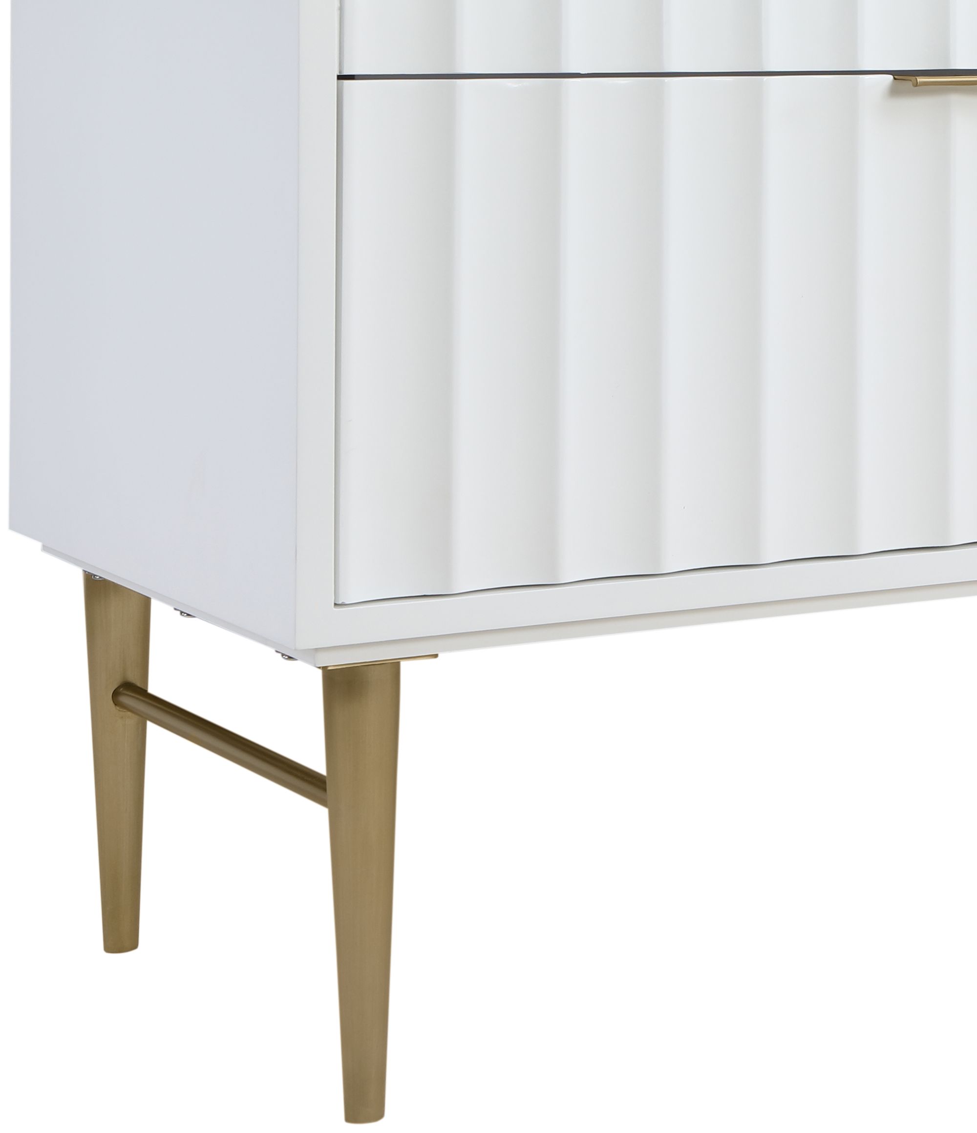 Modernist 60" Quartz  & Wood Veneer Double Bathroom Vanity with Brushed Gold Legs & Ceramic Sinks