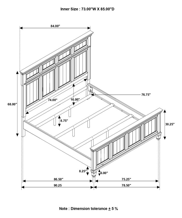 Avenue Wood Panel Bed