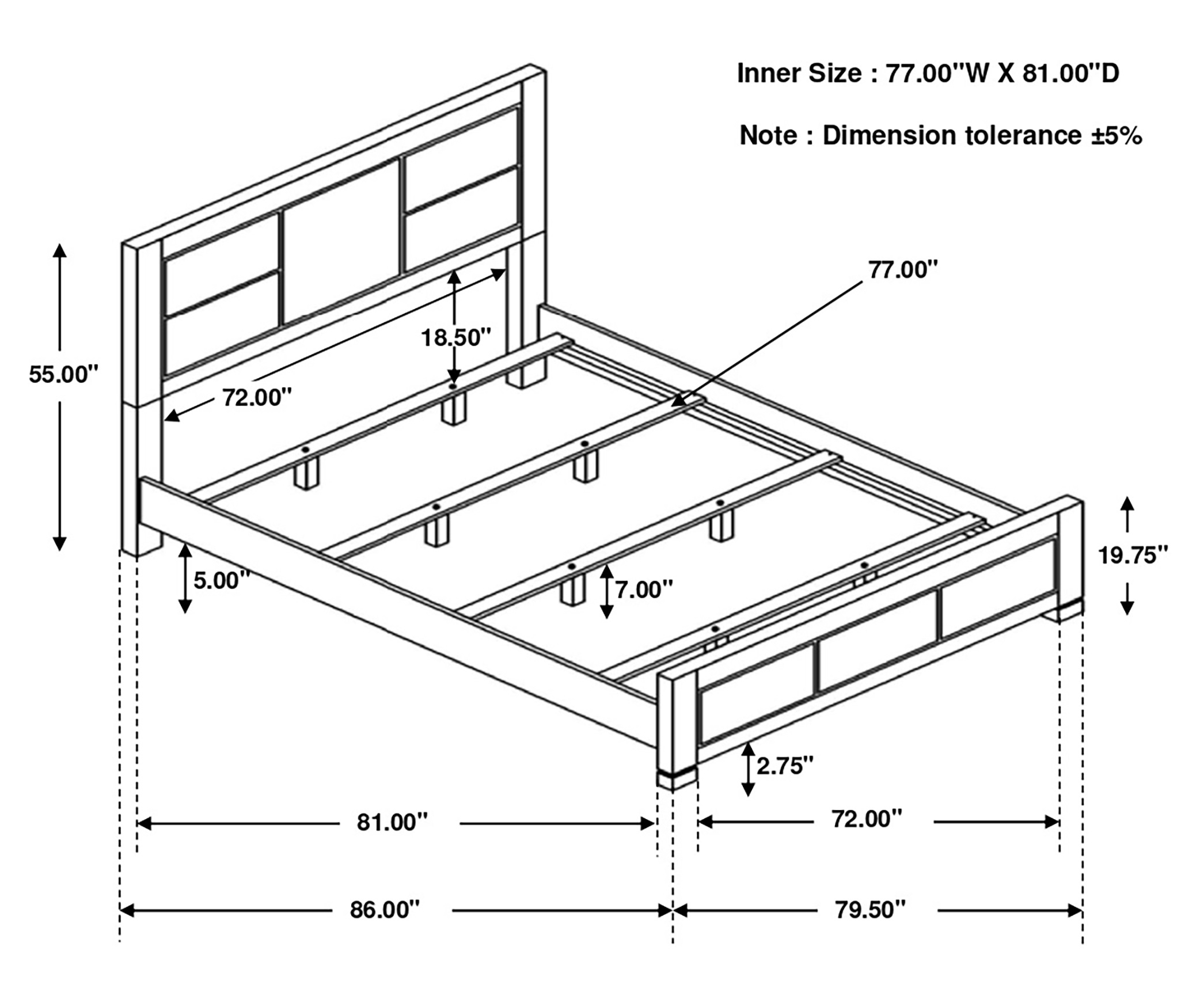 Lorenzo Wood Panel Bed