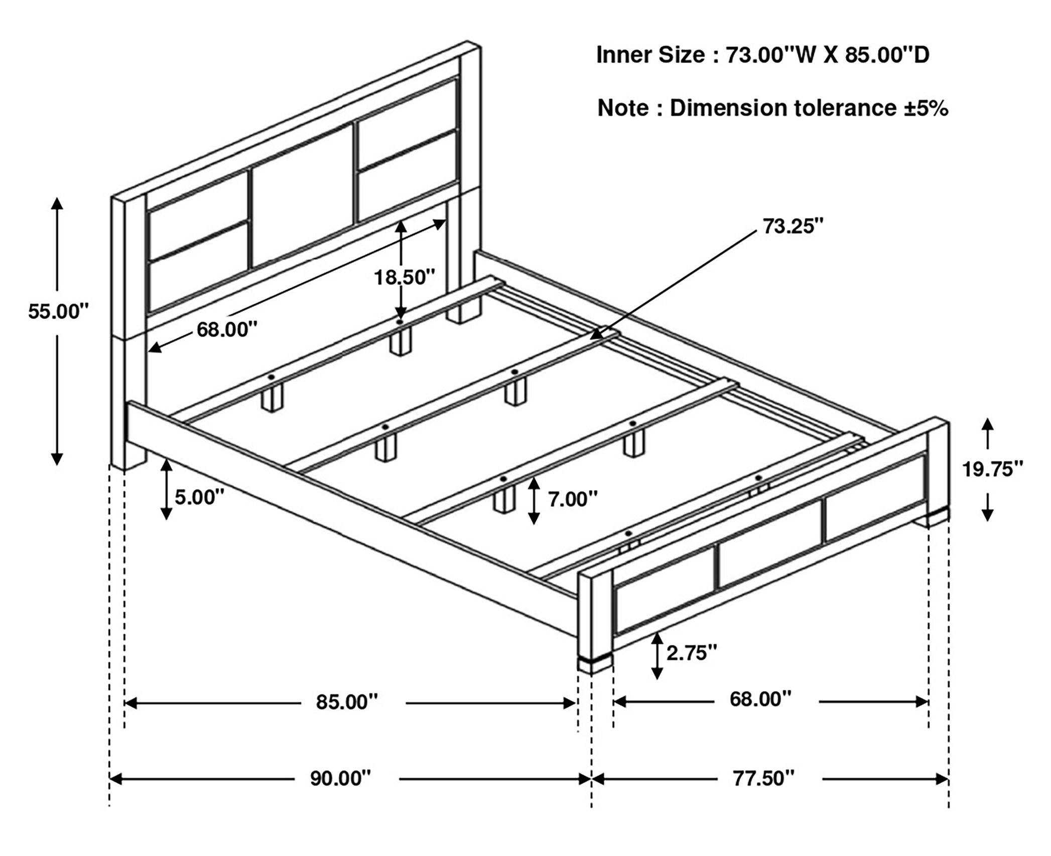 Lorenzo Wood Panel Bed