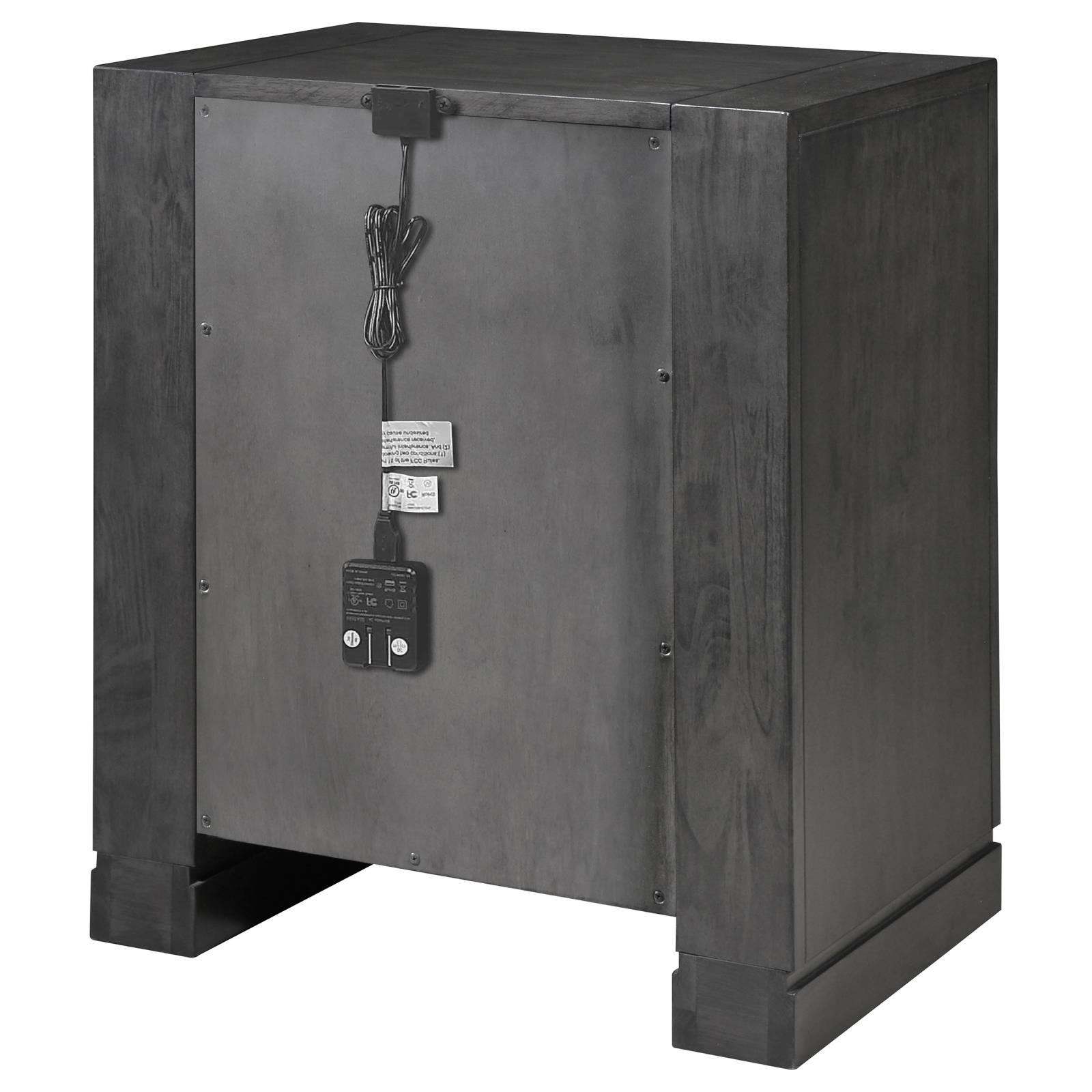 Lorenzo Wood Nightstand w/2 Drawers & Dual USB