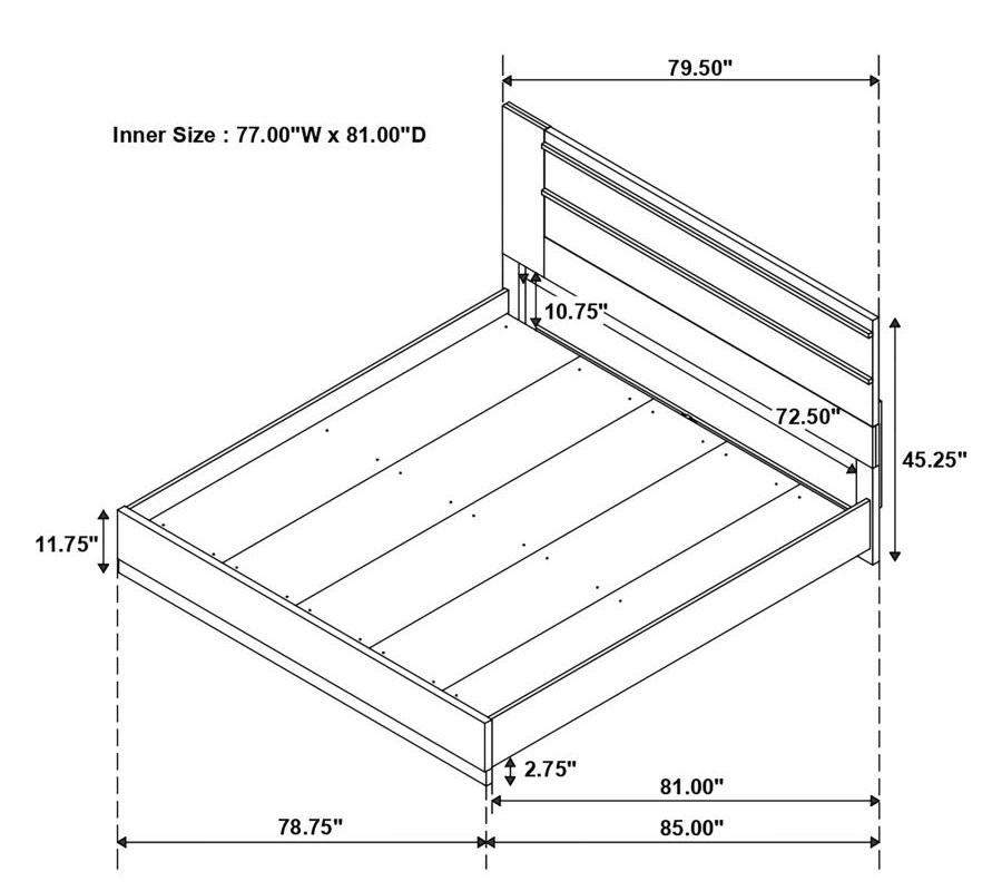 Azalia Wood Platform Bed, Eastern King Size