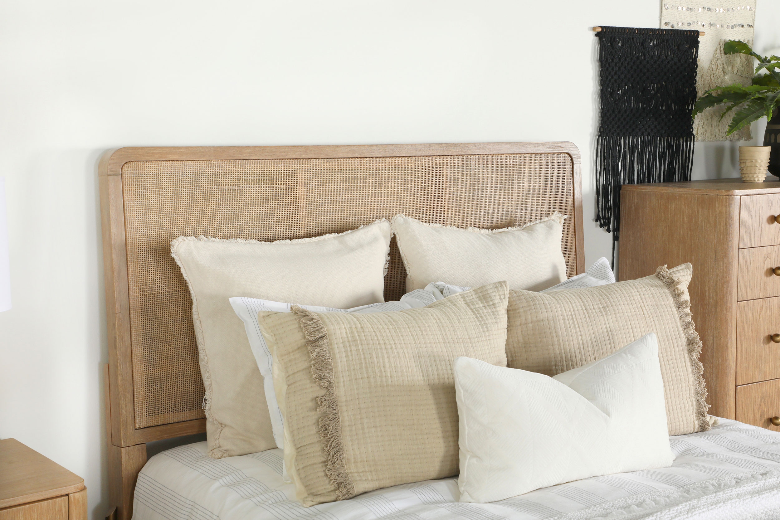 Arini Cane/Wood Panel Bed
