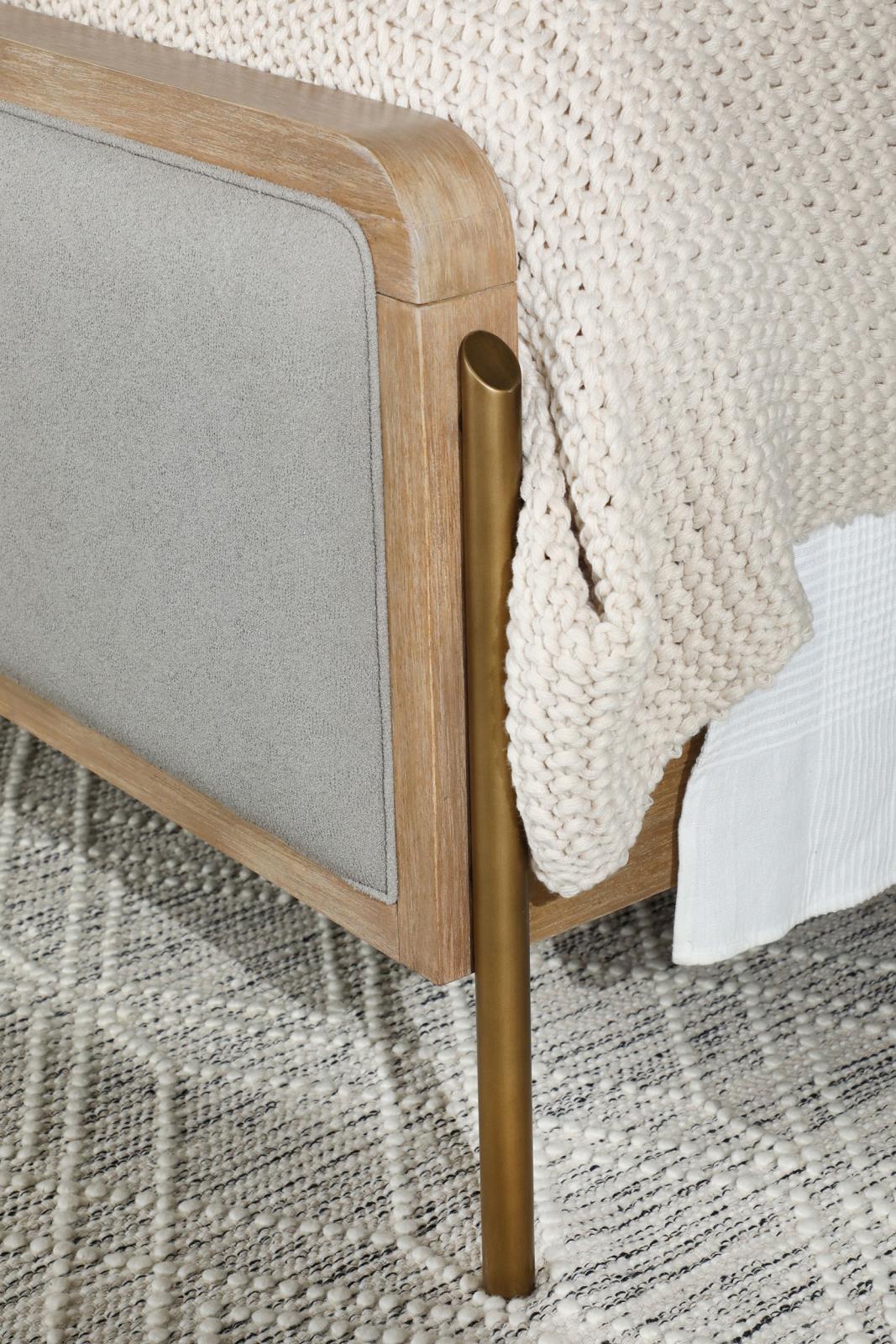 Arini Fabric/Wood Panel Bed, Queen Size