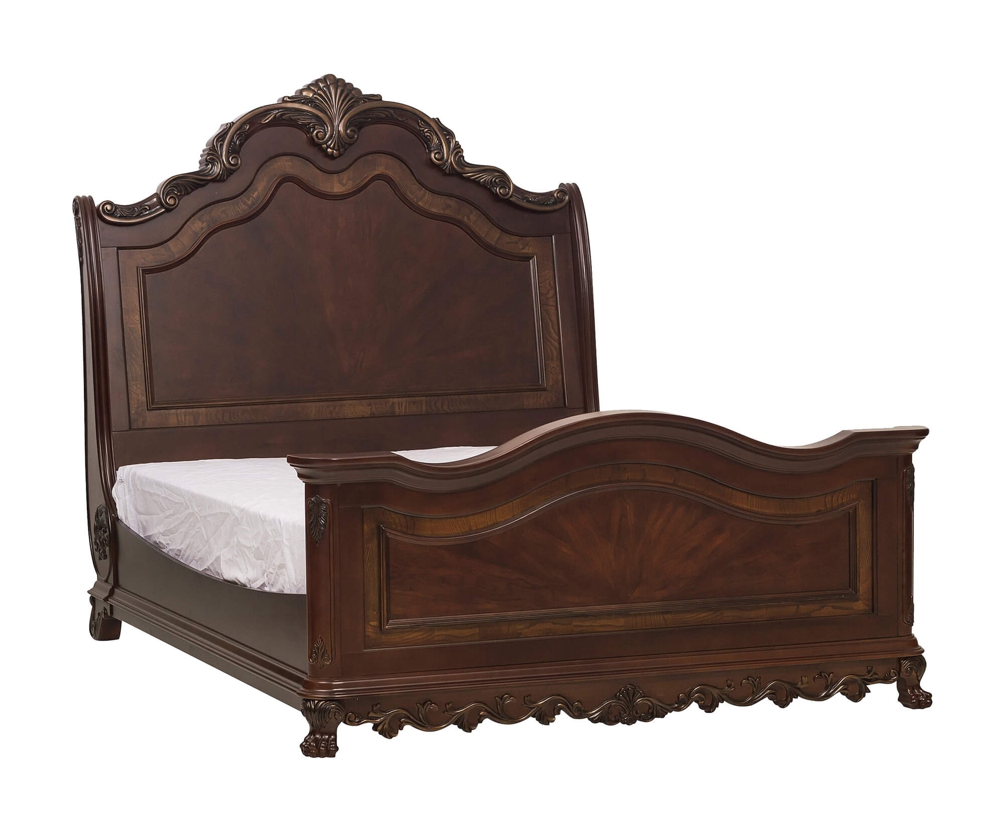 Deryn Park Wood/Wood Veneer Sleigh Bedroom Set