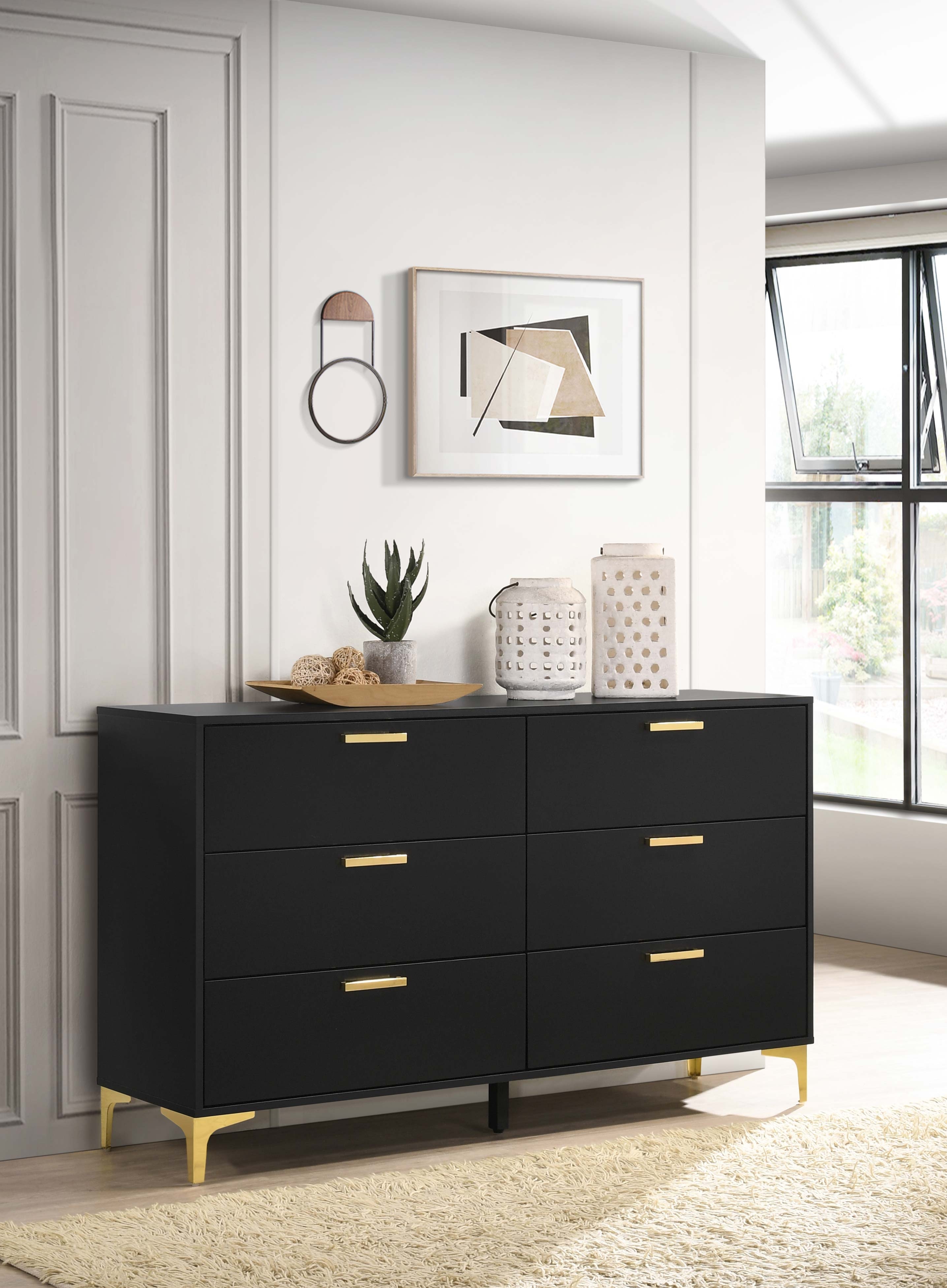 Kendall Wood Double Dresser w/6 Drawers