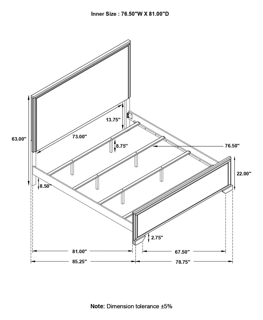 Baker MDF Panel Bed, Eastern King Size