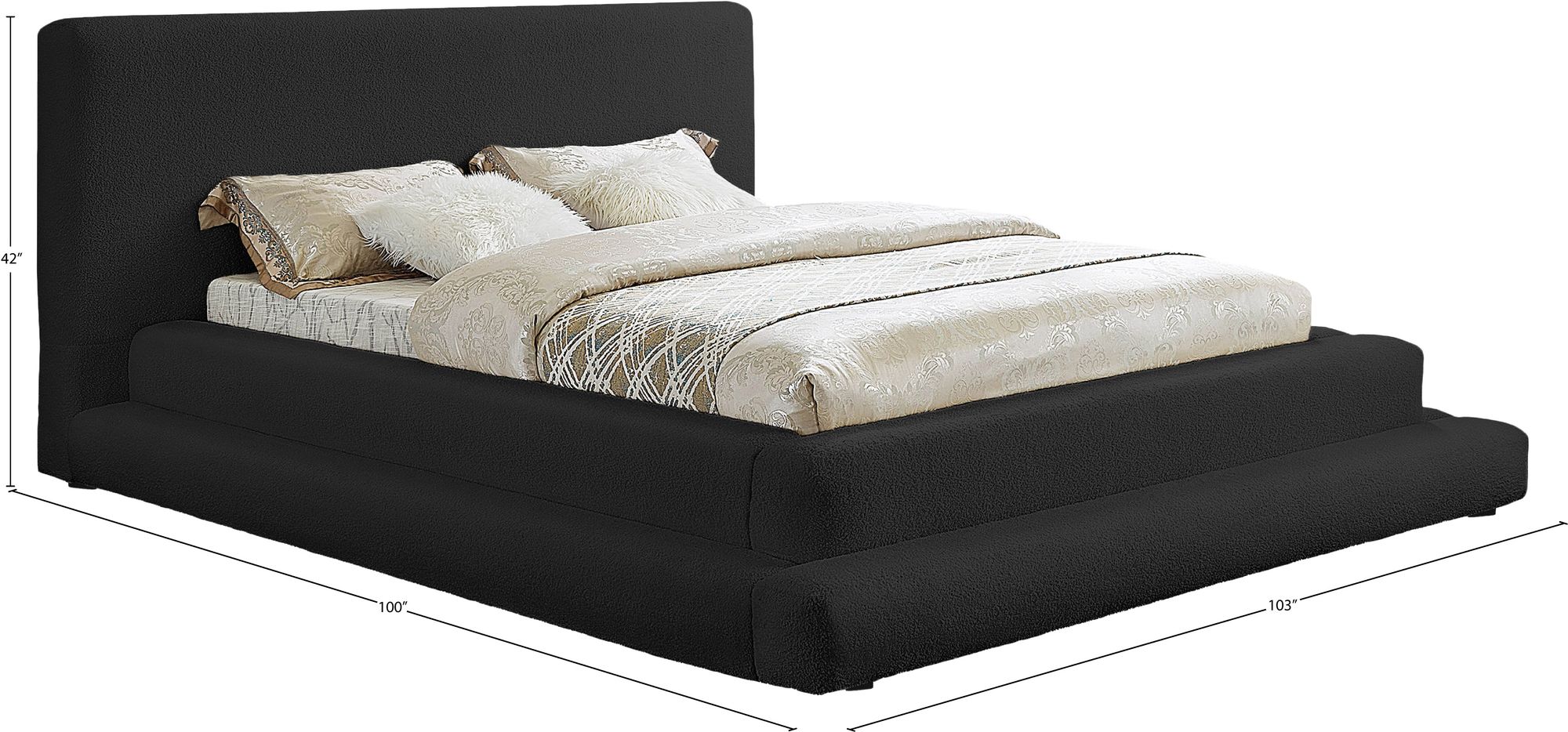 Dane Teddy Fabric King Size Bed