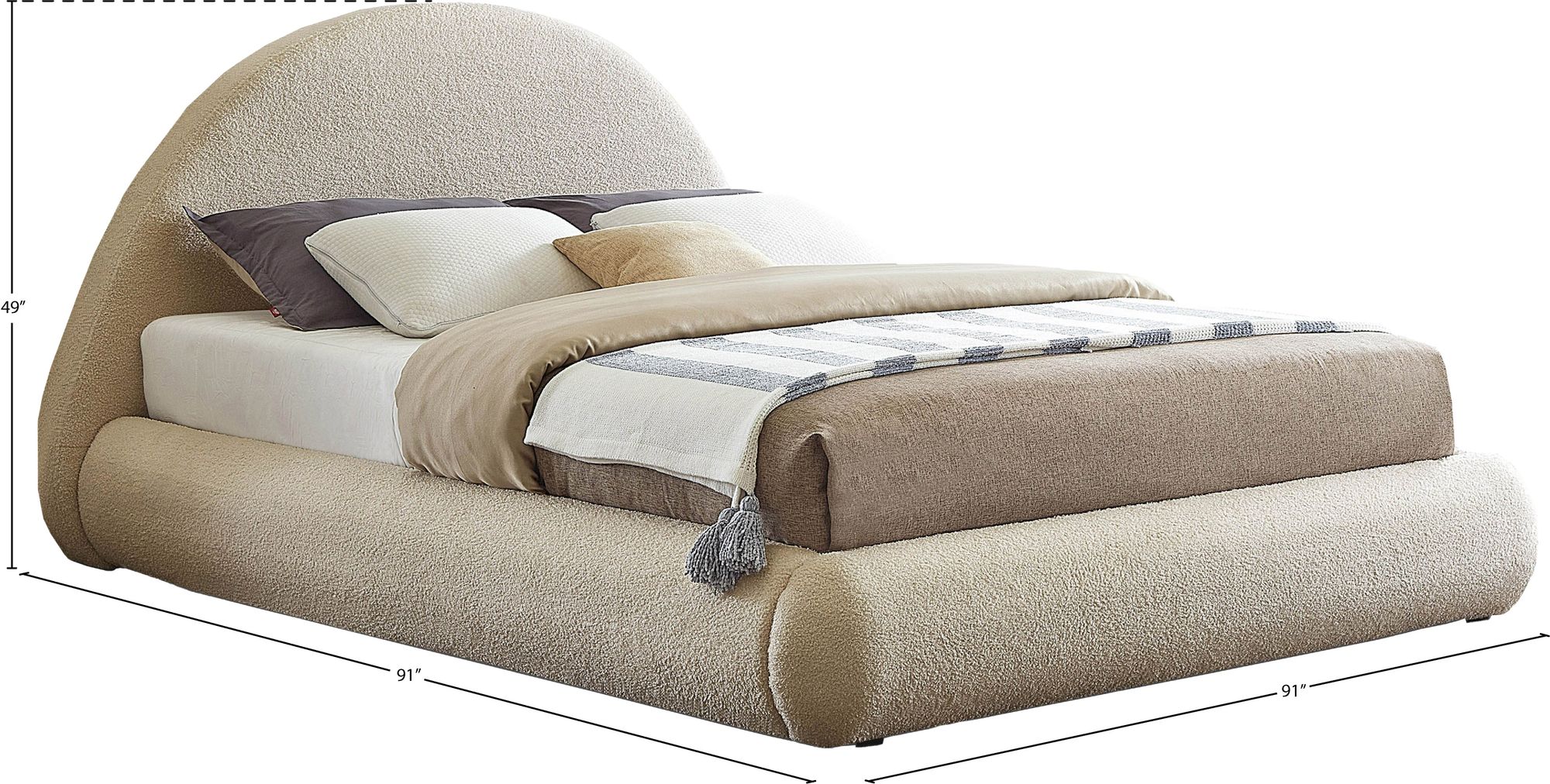 Rudy Teddy Fabric King Size Bed