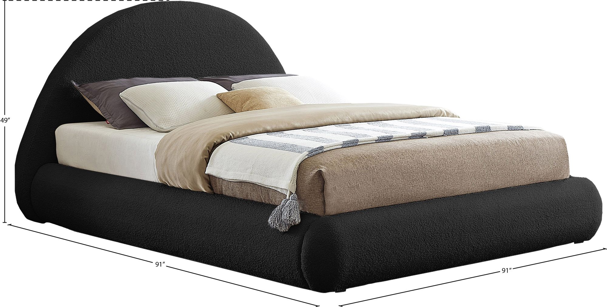 Rudy Teddy Fabric King Size Bed