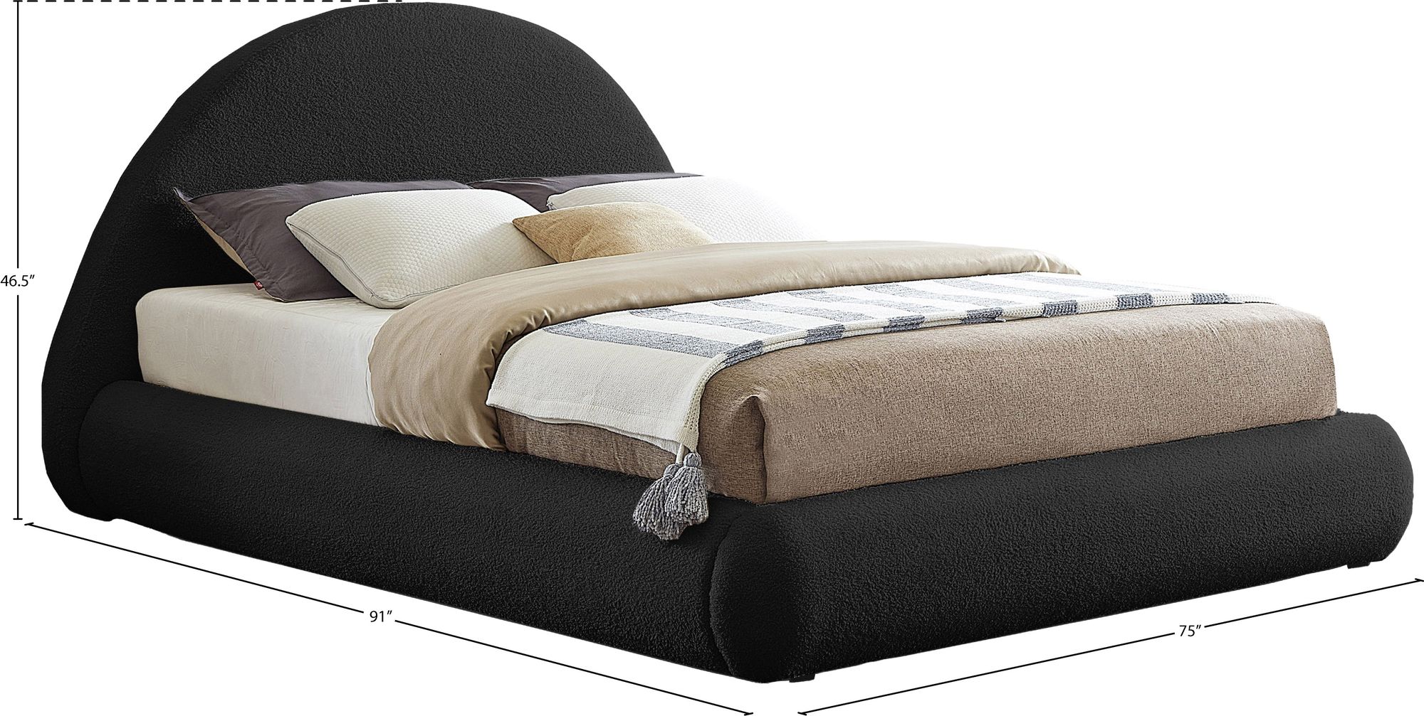 Rudy Teddy Fabric Queen Size Bed